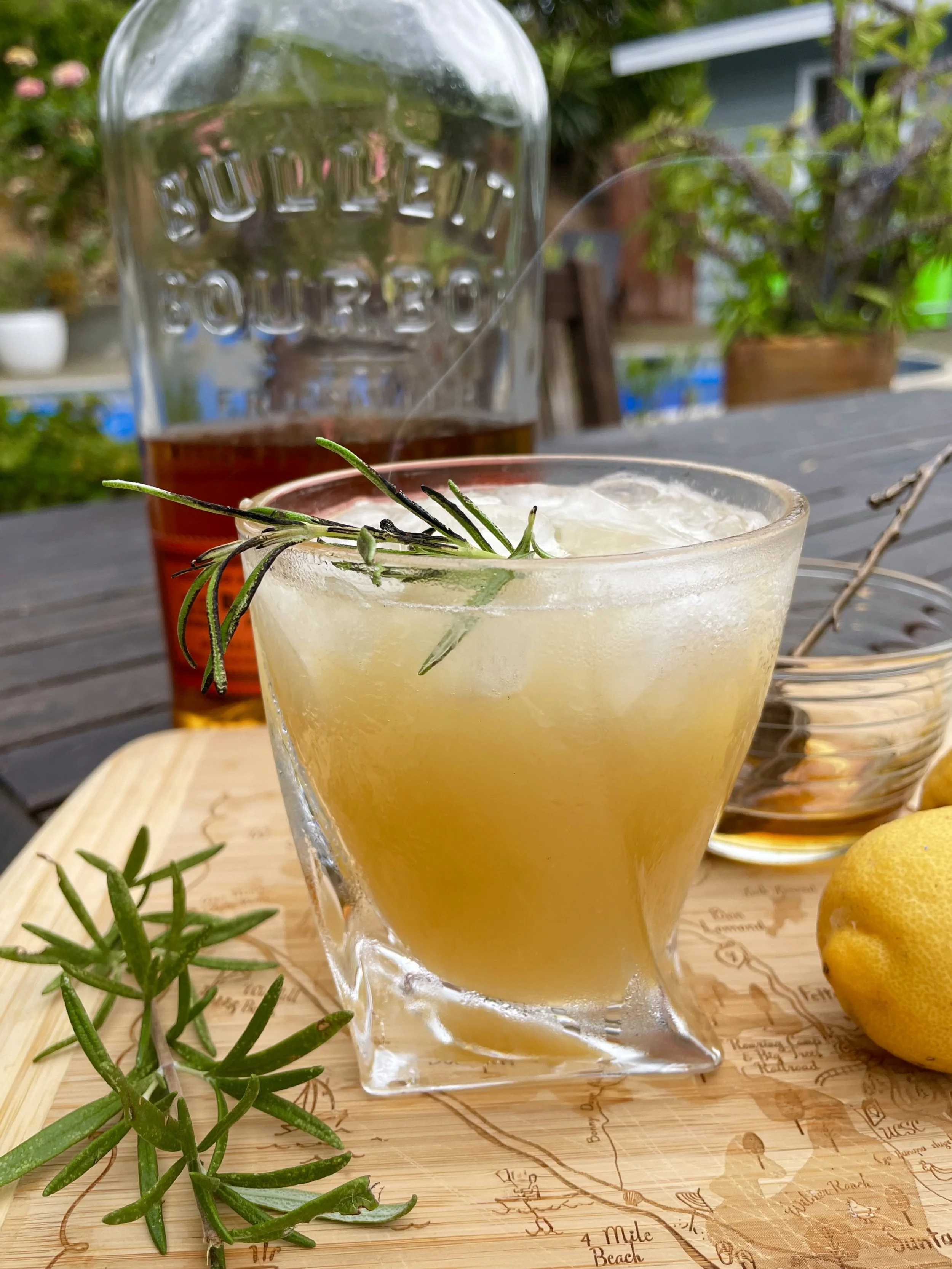 Honey Lemon Rosemary Whiskey Sour