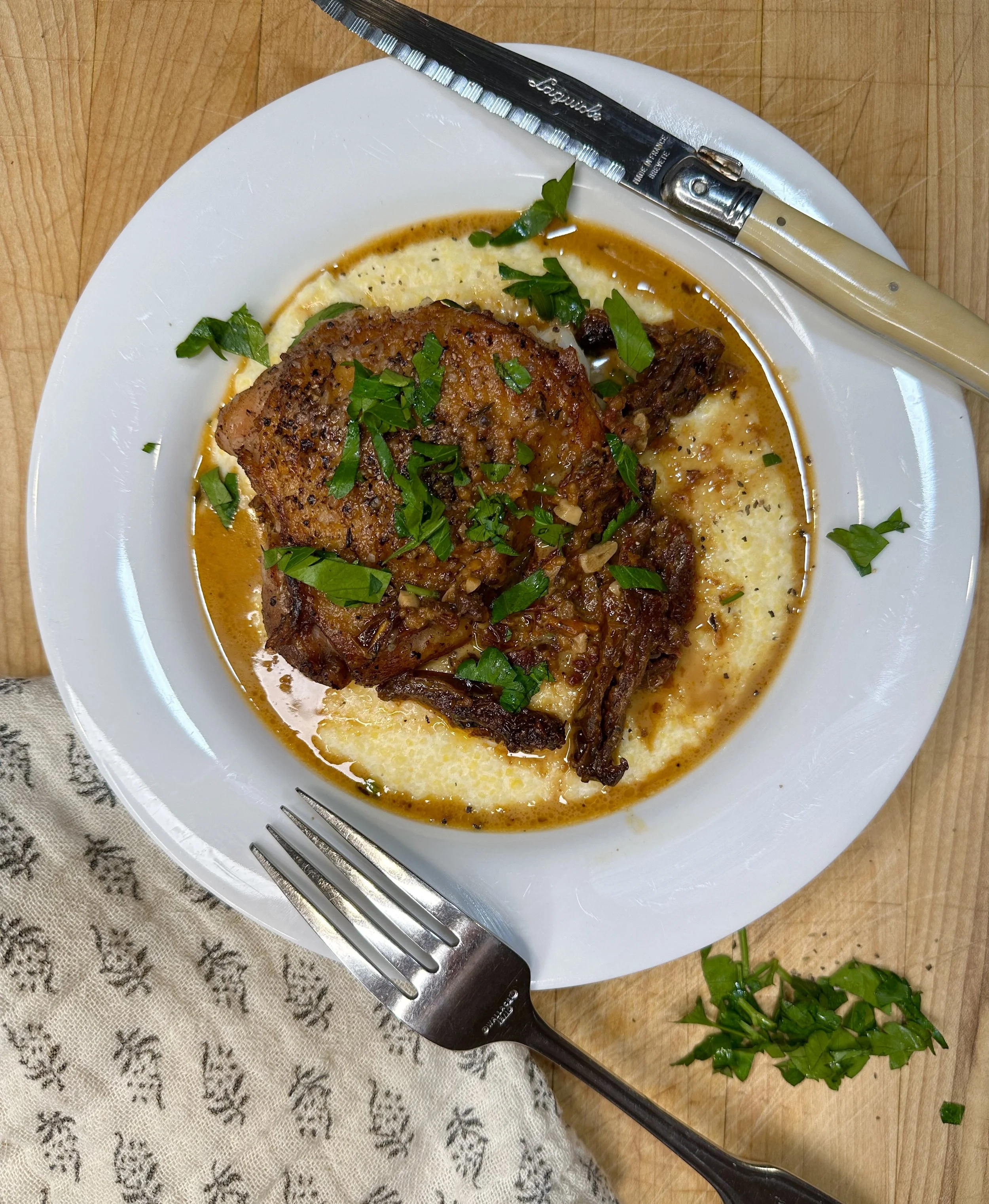 Marry Me Chicken with Cheesy Polenta