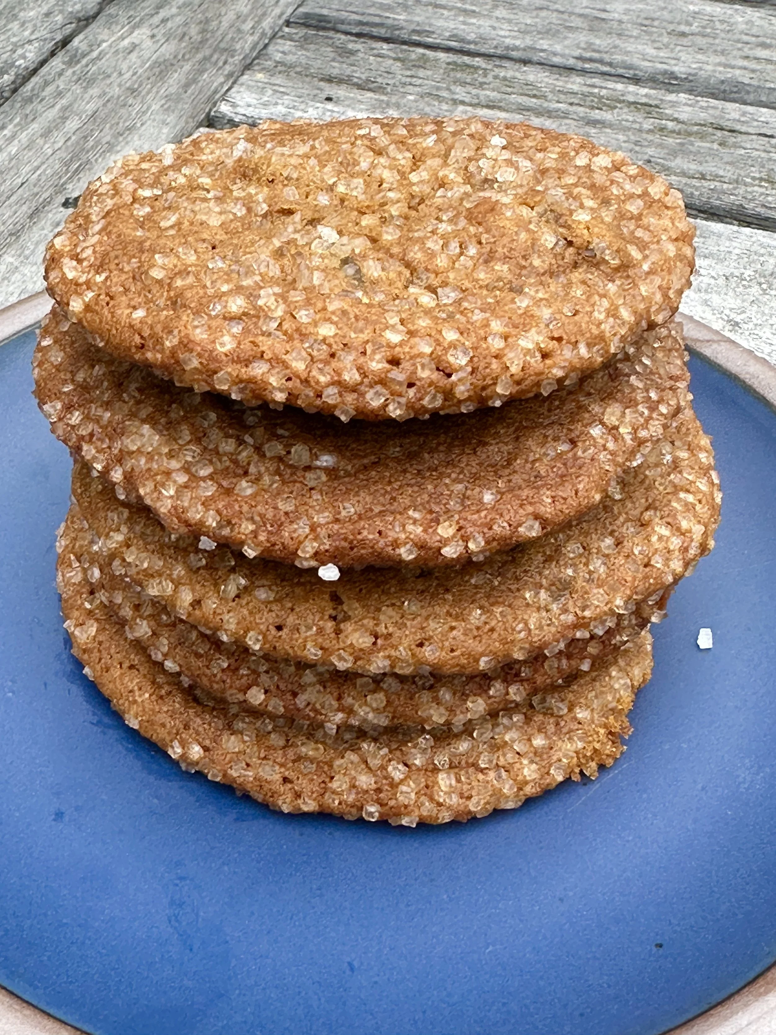 Chewy Molasses Cookies with Crystallized Ginger