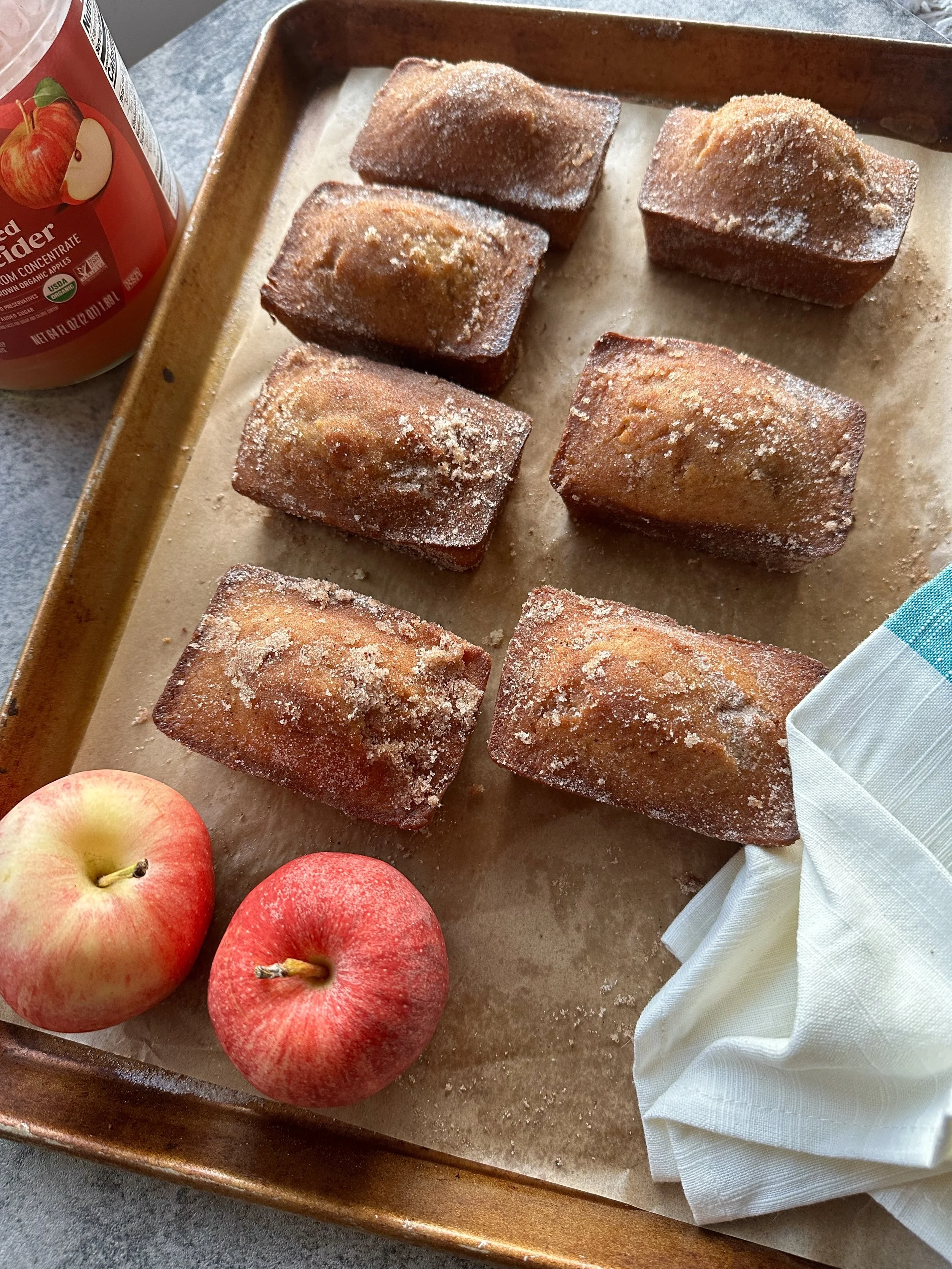 Mini Apple Cider Donut Loaf Cakes