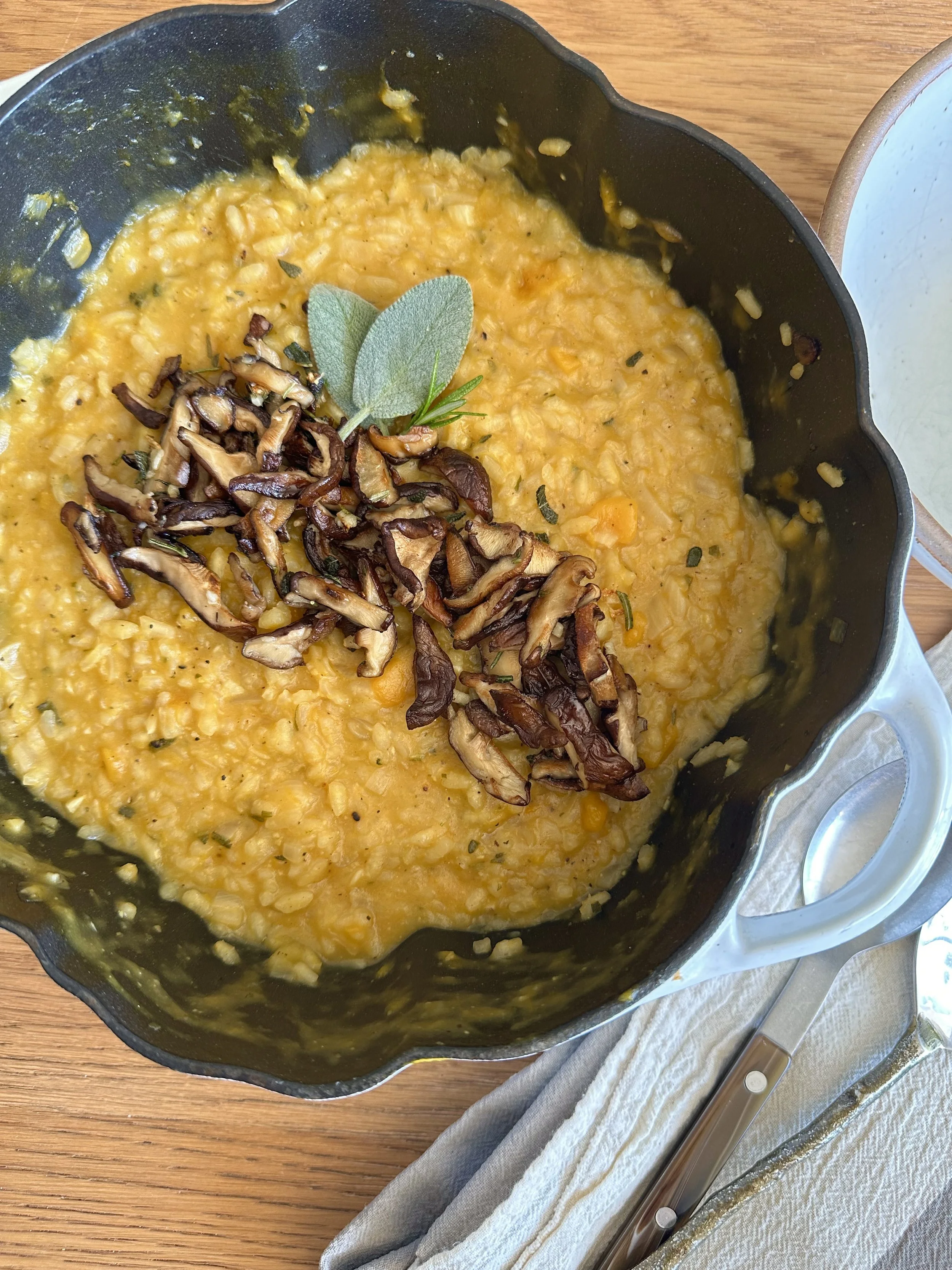 Butternut Squash Risotto with Herbed Shiitakes