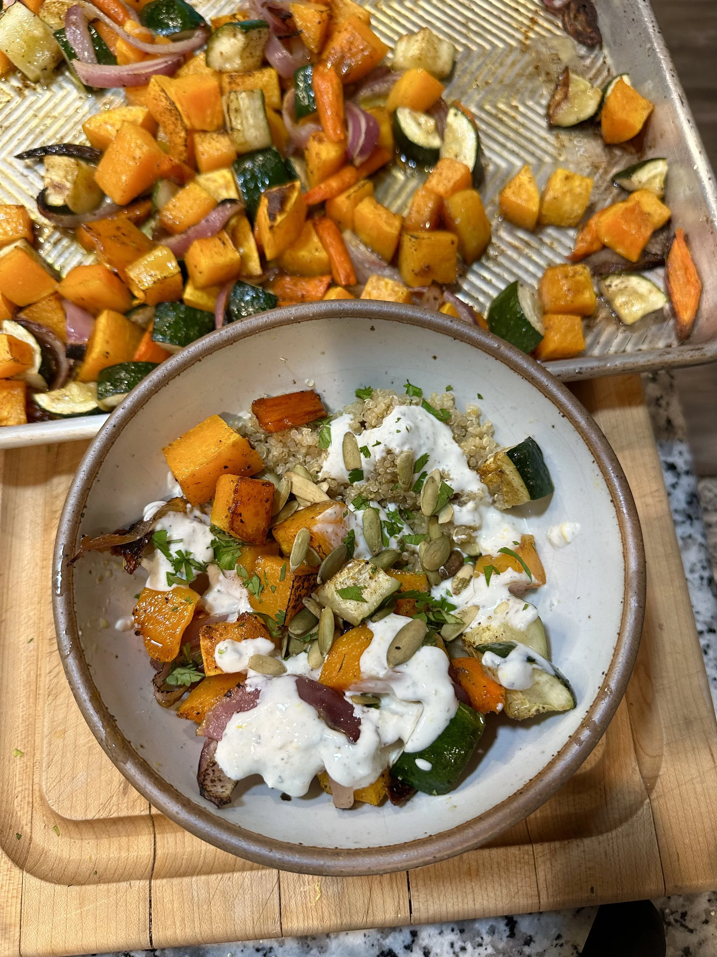 Roasted Fall Vegetable Grain Bowl
