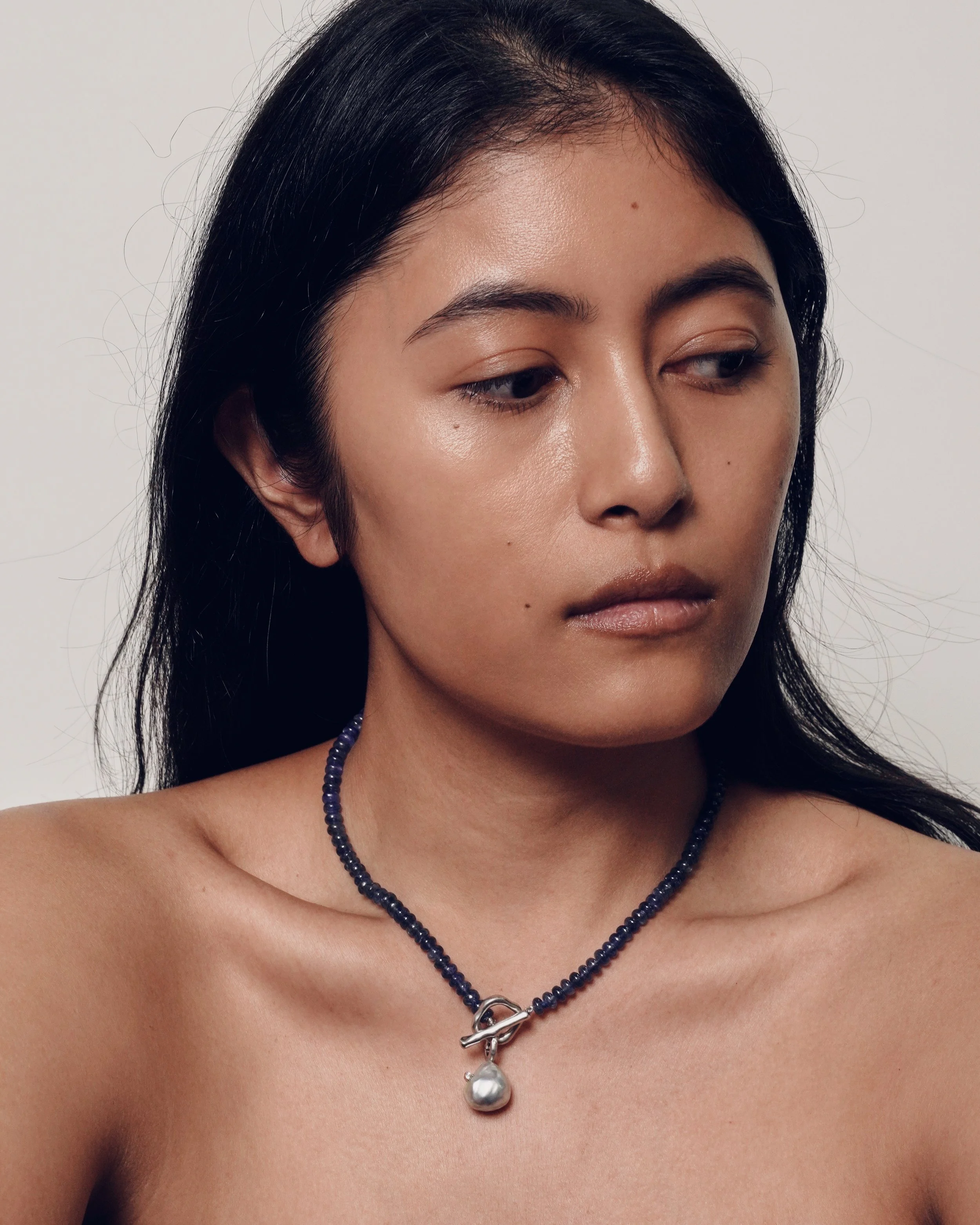 Blue Sapphire Grano Necklace