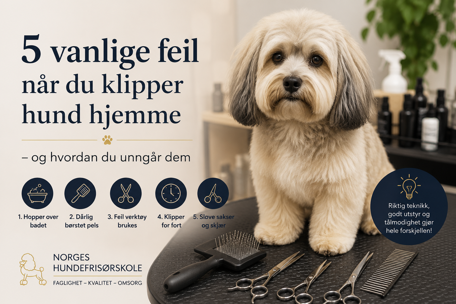 5 vanlige feil når du klipper hund hjemme – og hvordan du unngår dem
