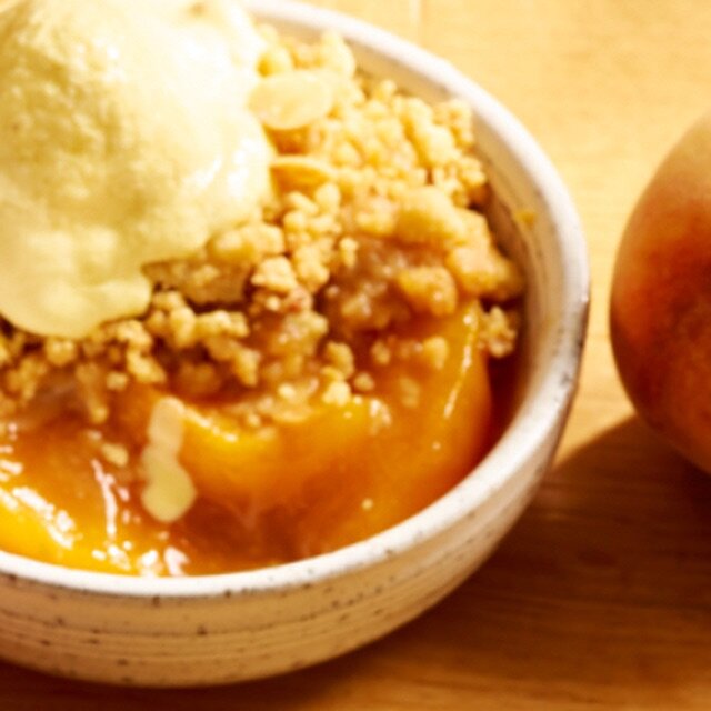 Calling all crumble lovers 📢

We have just launched a Peach &amp; Almond Crumble!

🍑🍑🍑

A sweet &amp; juicy peach compote with a hint of cinnamon, topped with an almond &amp; all butter crumble.

The most irresistible, handcrafted dessert - made 