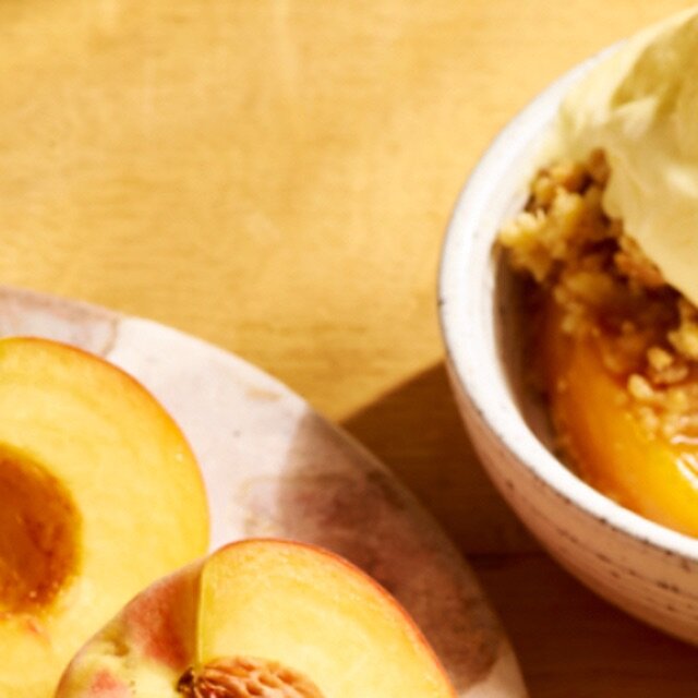 Calling all crumble lovers 📢

We have just launched a Peach &amp; Almond Crumble!

🍑🍑🍑

A sweet &amp; juicy peach compote with a hint of cinnamon, topped with an almond &amp; all butter crumble.

The most irresistible, handcrafted dessert - made 