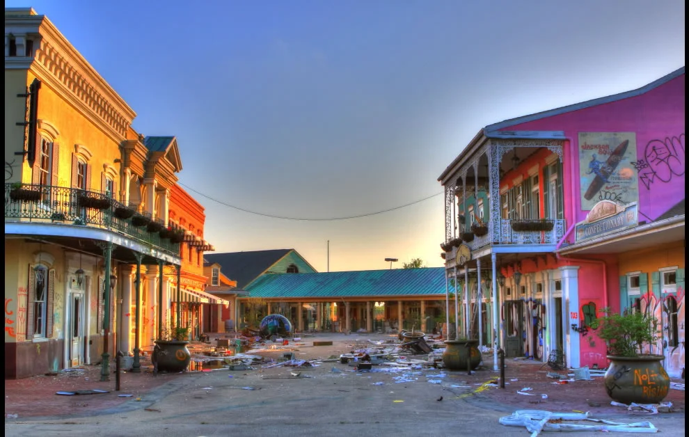 Abandoned Six Flags amusement park.