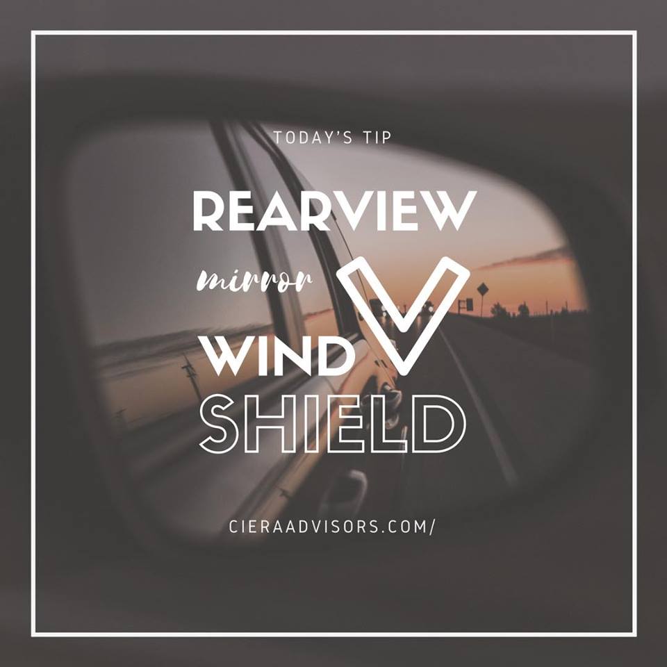 Rearview mirror wind V Shield