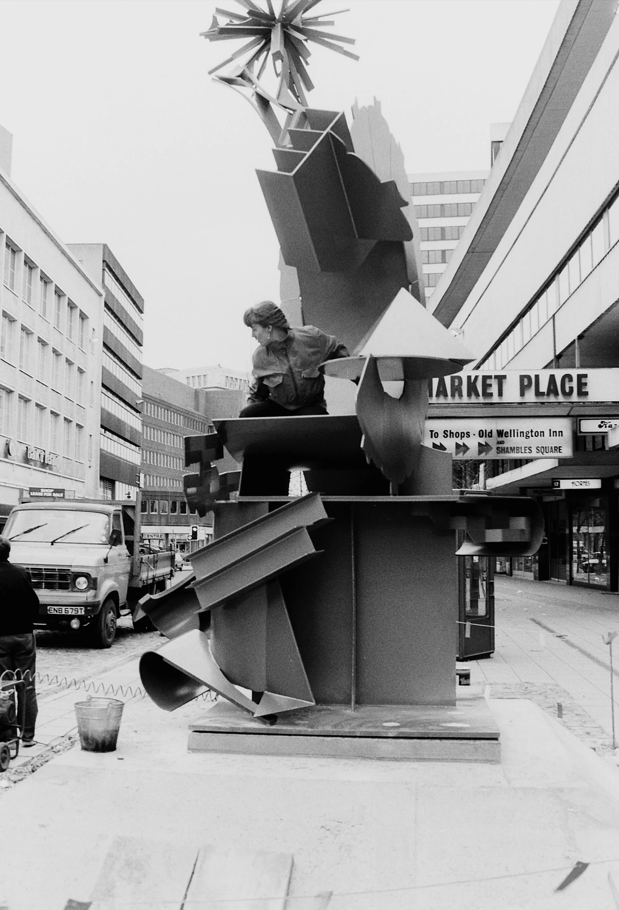 Installation of Little Prince outside the Royal Exchange Theatre, Manchester, commissioned by Greater Manchester Council