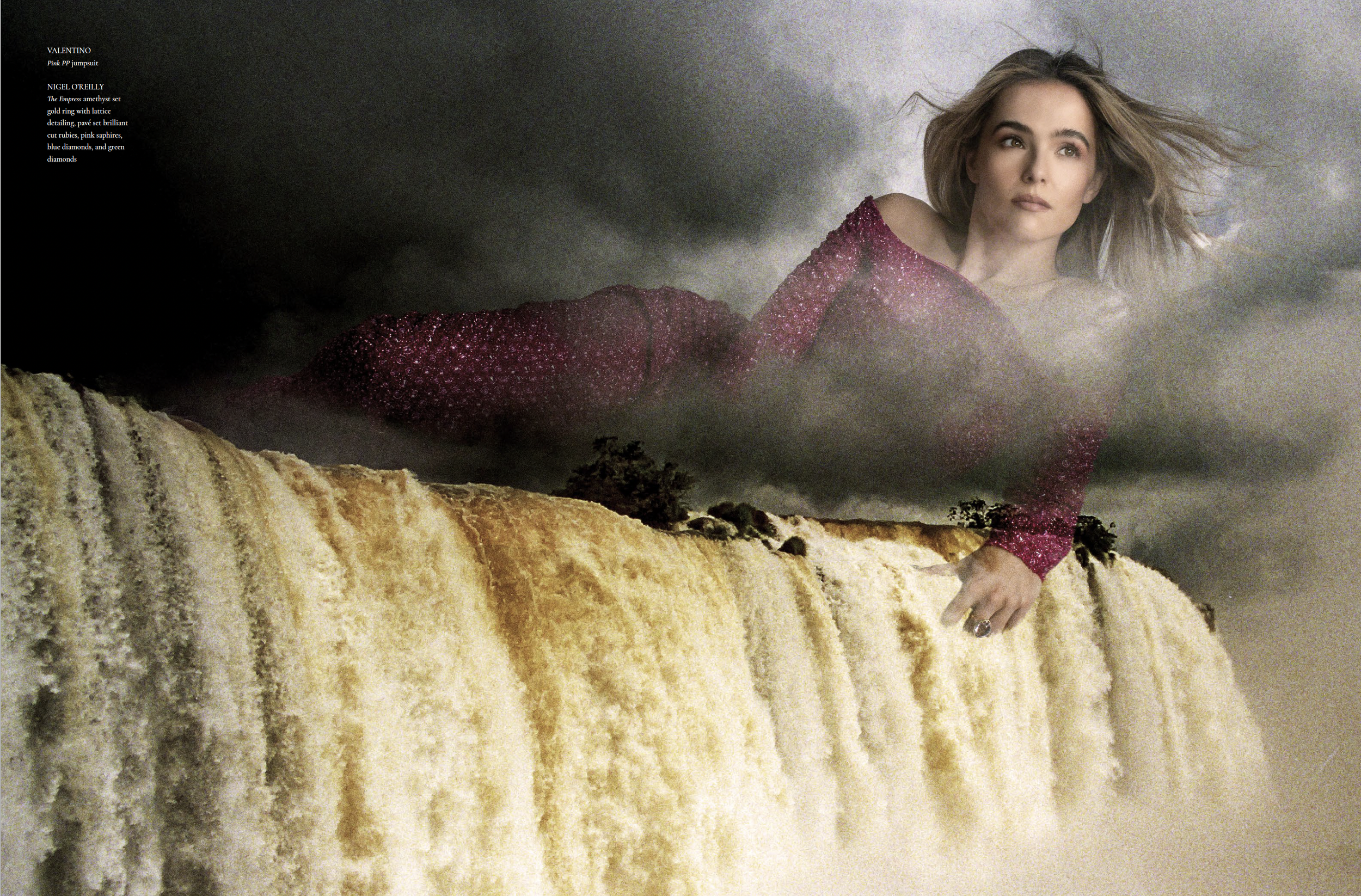 Zoey deutch wearing Nigel O'Reilly ring