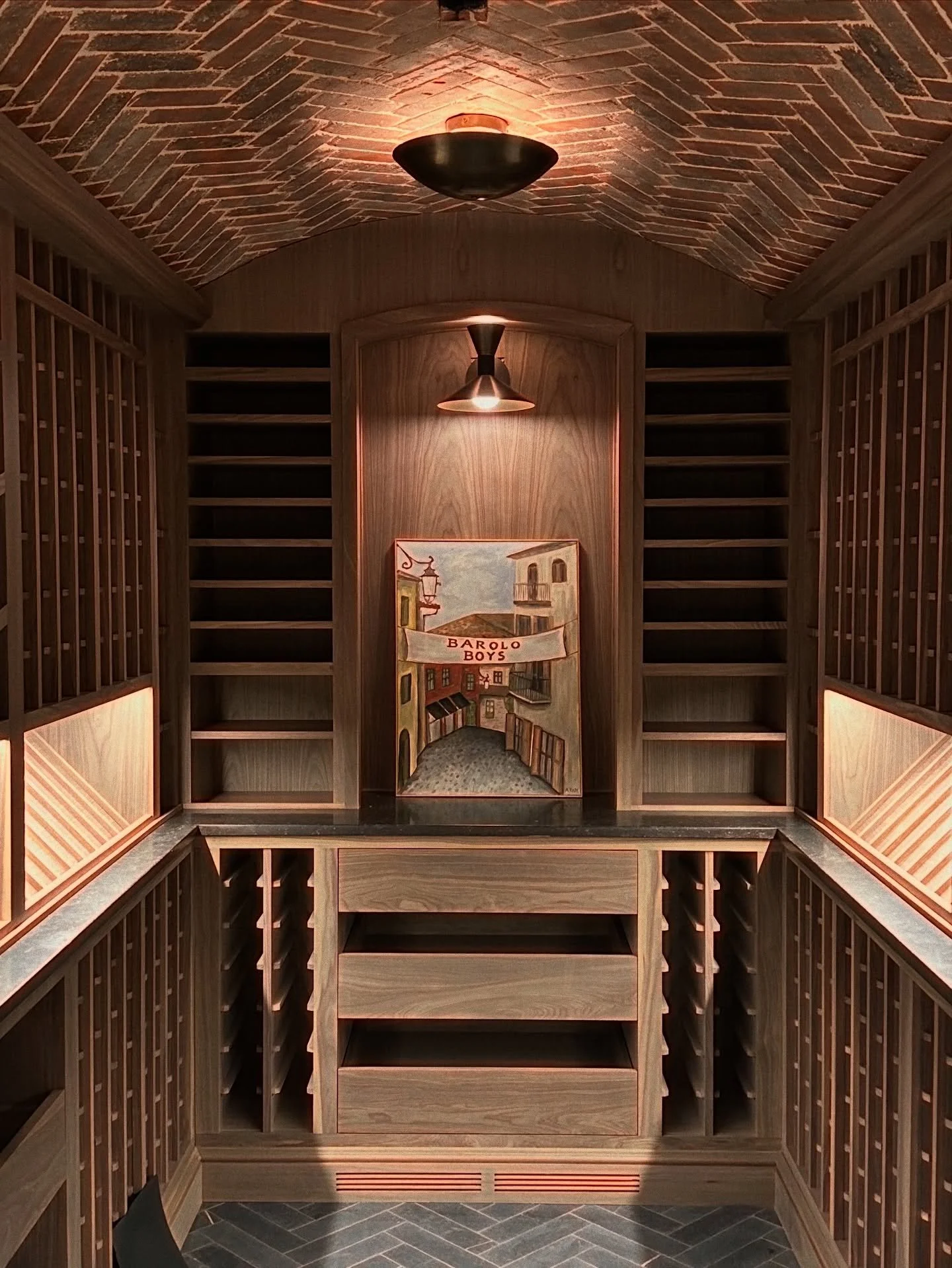 Walnut wine cellar in Westport - nearly complete and ready for the main event