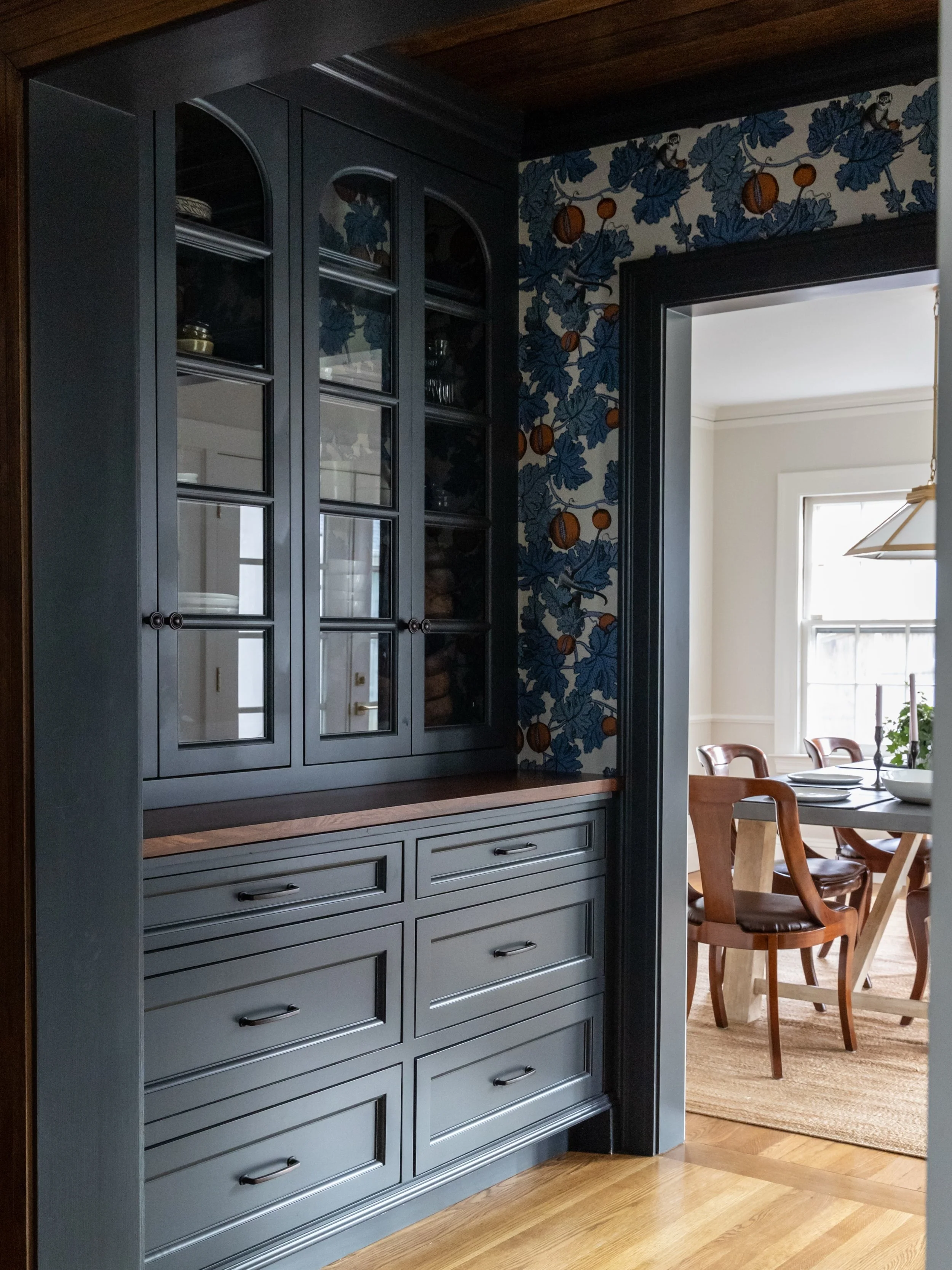 A few before and after photos of our West Hartford kitchen, butlers pantry, dining room, and mudroom renovation