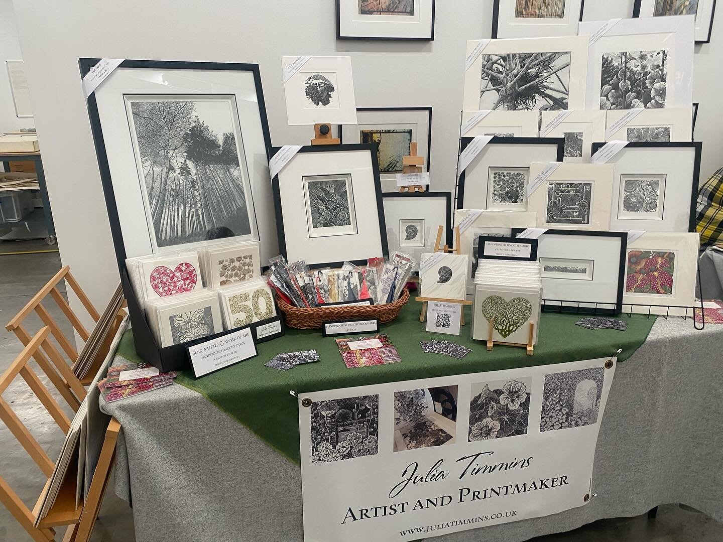 All set up @ikongallery ready for the print fair today, feeling inspired by so many lovely printmakers here! Great to be near to @claresprints too. It&rsquo;s open until 4pm if you are in Birmingham, it&rsquo;s well worth visiting #printfair #printma