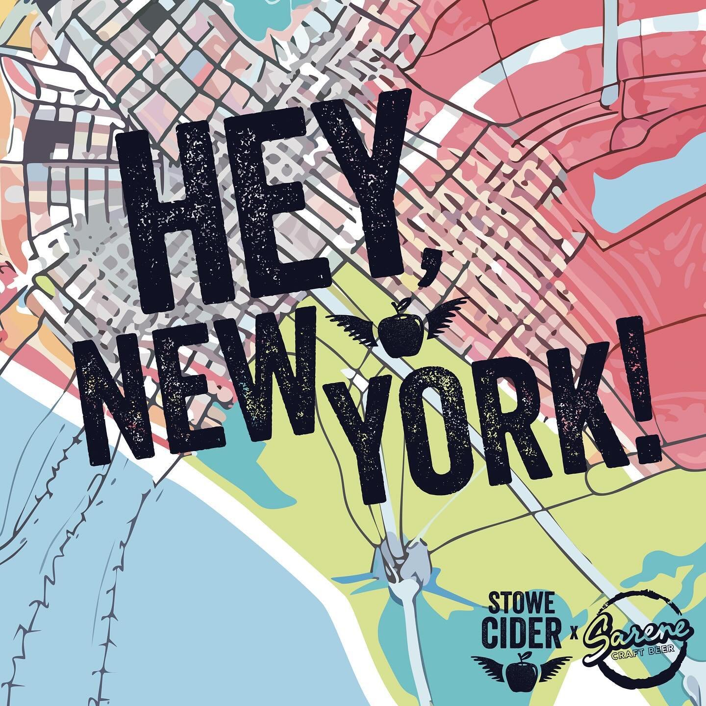 Hey, New York! For the first time ever, you can find our cider in NYC, Long Island and throughout the Hudson Valley. We&rsquo;re super excited to continue our partnership with our friends @sarenecraftbeer who are helping us bring Stowe Cider to the e