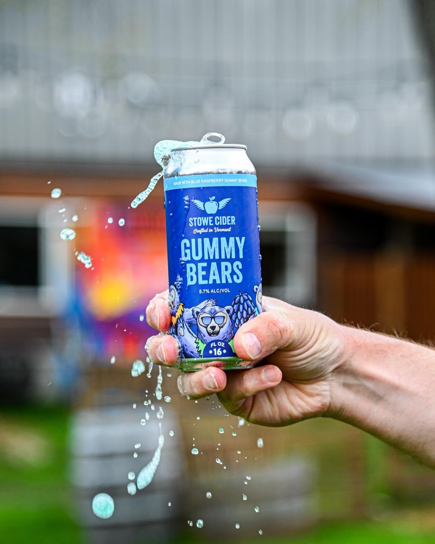 You ask and we deliver - GUMMY BEARS! With a fresh new look and the same great flavor, the true Stowe Cider cult-classic is back. At 5.7%, we&rsquo;ve infused our signature dry cider with a healthy dose of blue raspberry gummy bears, giving it that c