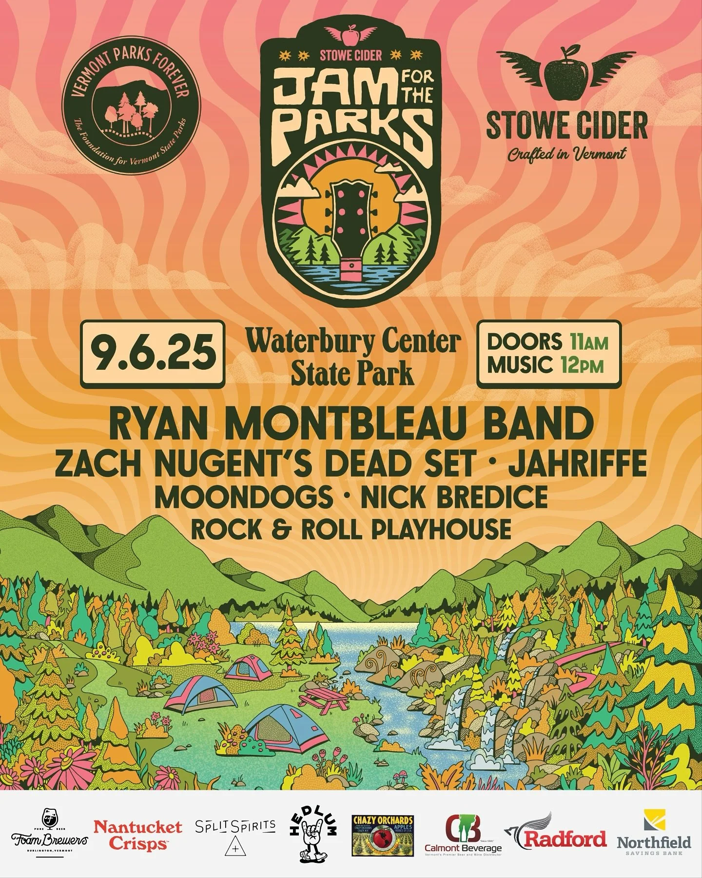 COUNTDOWN IS ON 🚨🚨🚨

We are 3 days out from our annual Jam For The Parks music festival in collaboration with @vermontparksforever, benefitting @vtstateparks. 

This year&rsquo;s festival features music from @ryanmontbleau, @zachnugent Dead Set, @