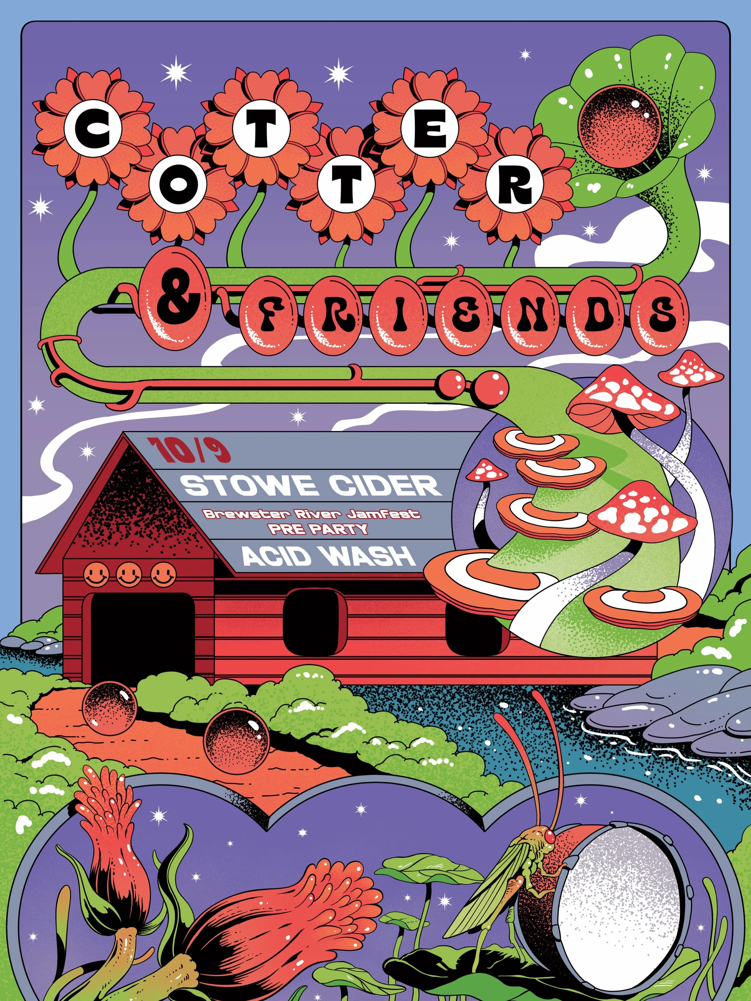 SHOW ANNOUNCEMENT: COTTER &amp; FRIENDS W/ SPECIAL GUEST ACID WASH FRIDAY OCTOBER 9TH LIVE ON THE SHAKEDOWN STAGE AT STOWE CIDER‼️

🥁 @cotterandfriends featuring @cotter.eyes from @goosetheband with special guest @acid.wash.band 
🥁 Date: Friday Oct