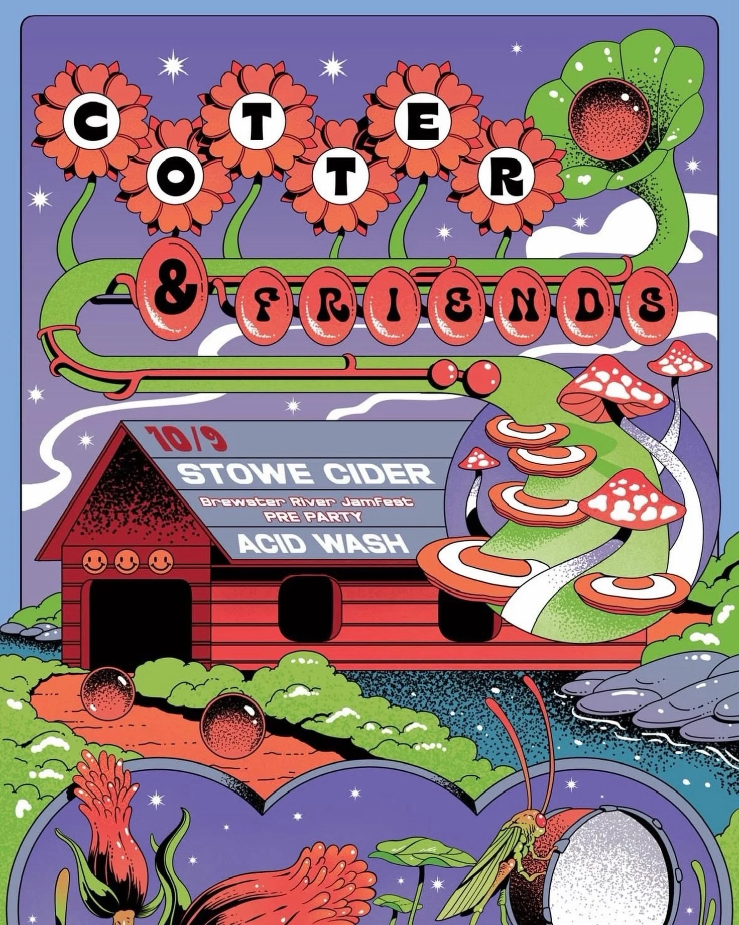 SHOW REMINDER: COTTER &amp; FRIENDS W/ SPECIAL GUEST ACID WASH THIS FRIDAY OCTOBER 9TH LIVE ON THE SHAKEDOWN STAGE AT STOWE CIDER‼️

🥁 @cotterandfriends featuring @cotter.eyes from @goosetheband with special guest @acid.wash.band
🥁 Date: Friday Oct