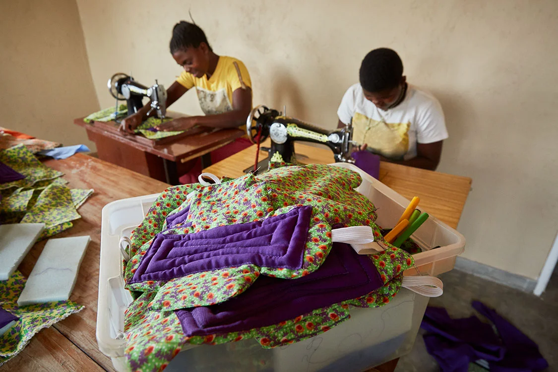 Sanitary pad production line