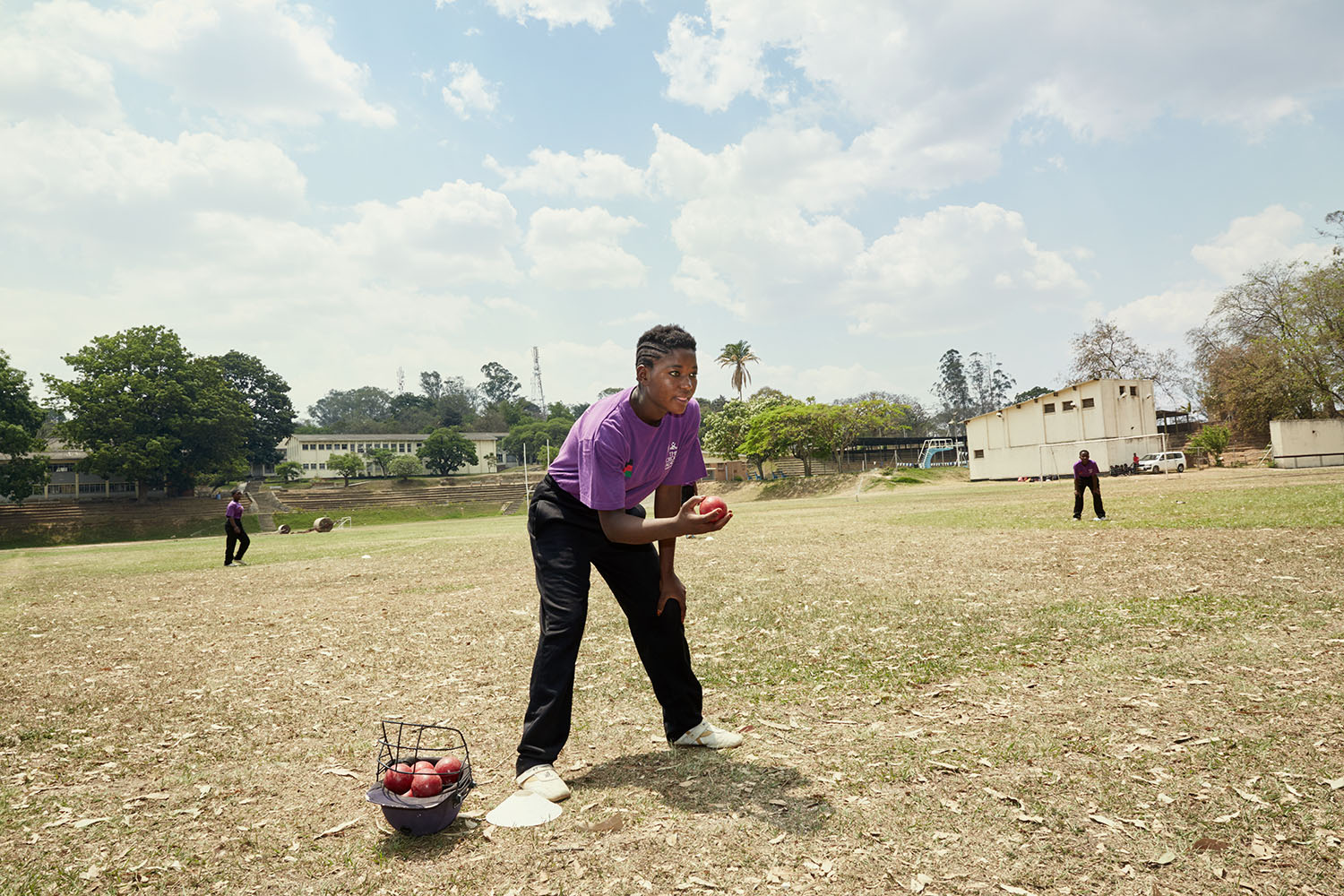 Shahida during fielding practice