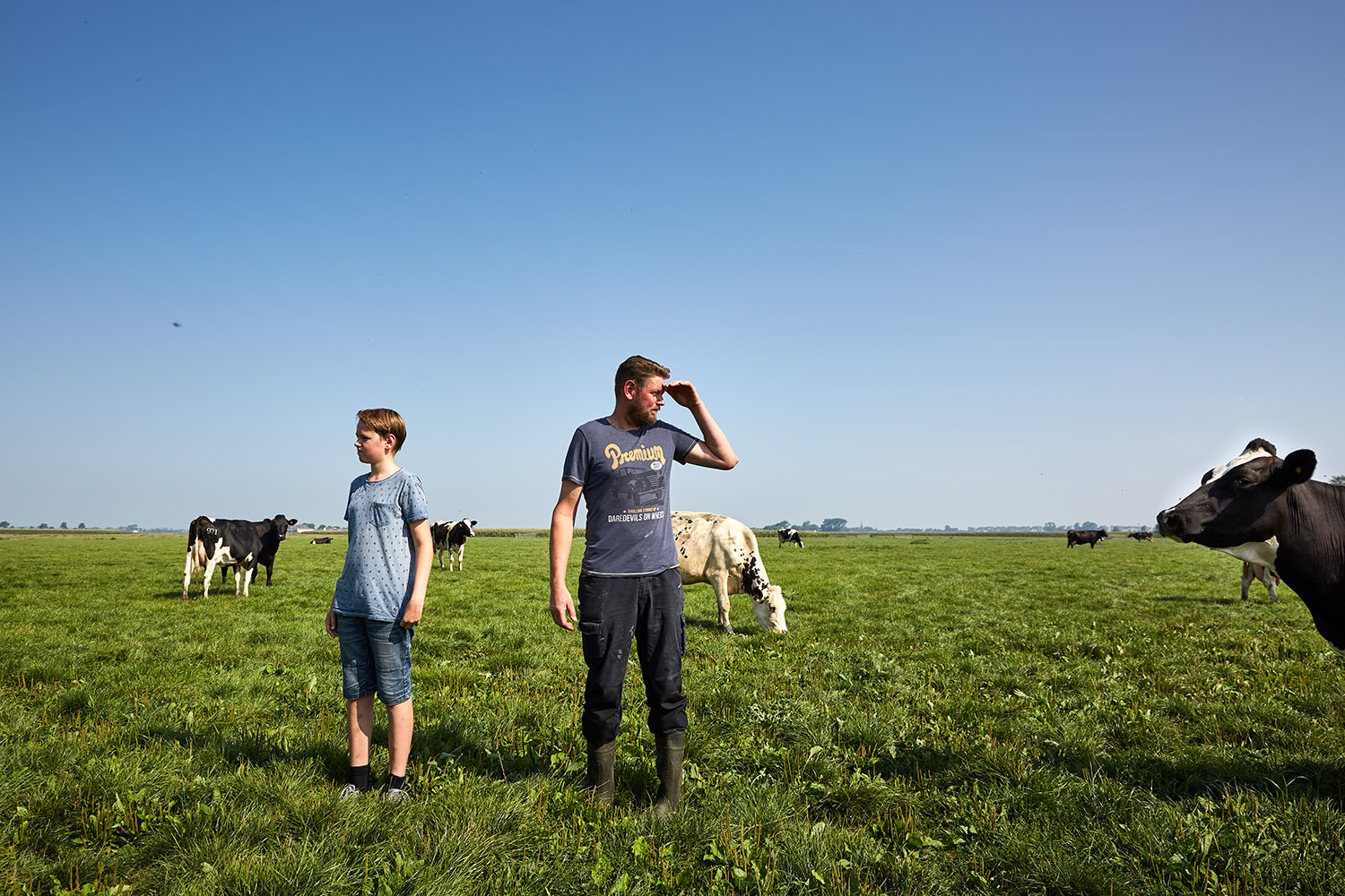 Farmer Jaap Pastoor and son