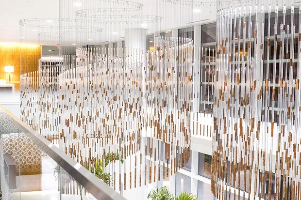 “ Raining Reeds is inspired by the meandering, reed-filled wetlands along Florida’s east coast as well as the afternoon rainstorms common in the area.”