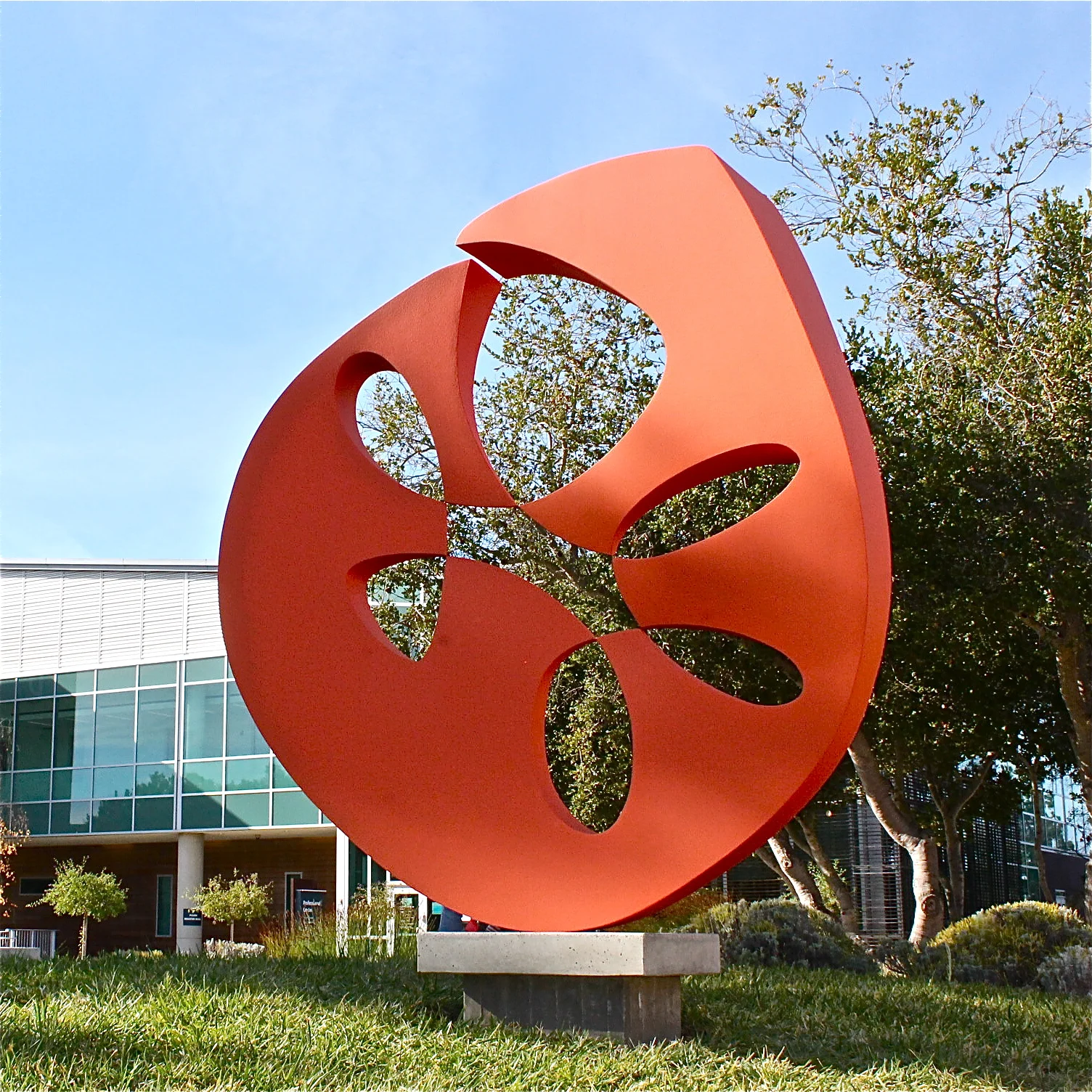 Outdoor aluminum sculpture by Matt Gill .