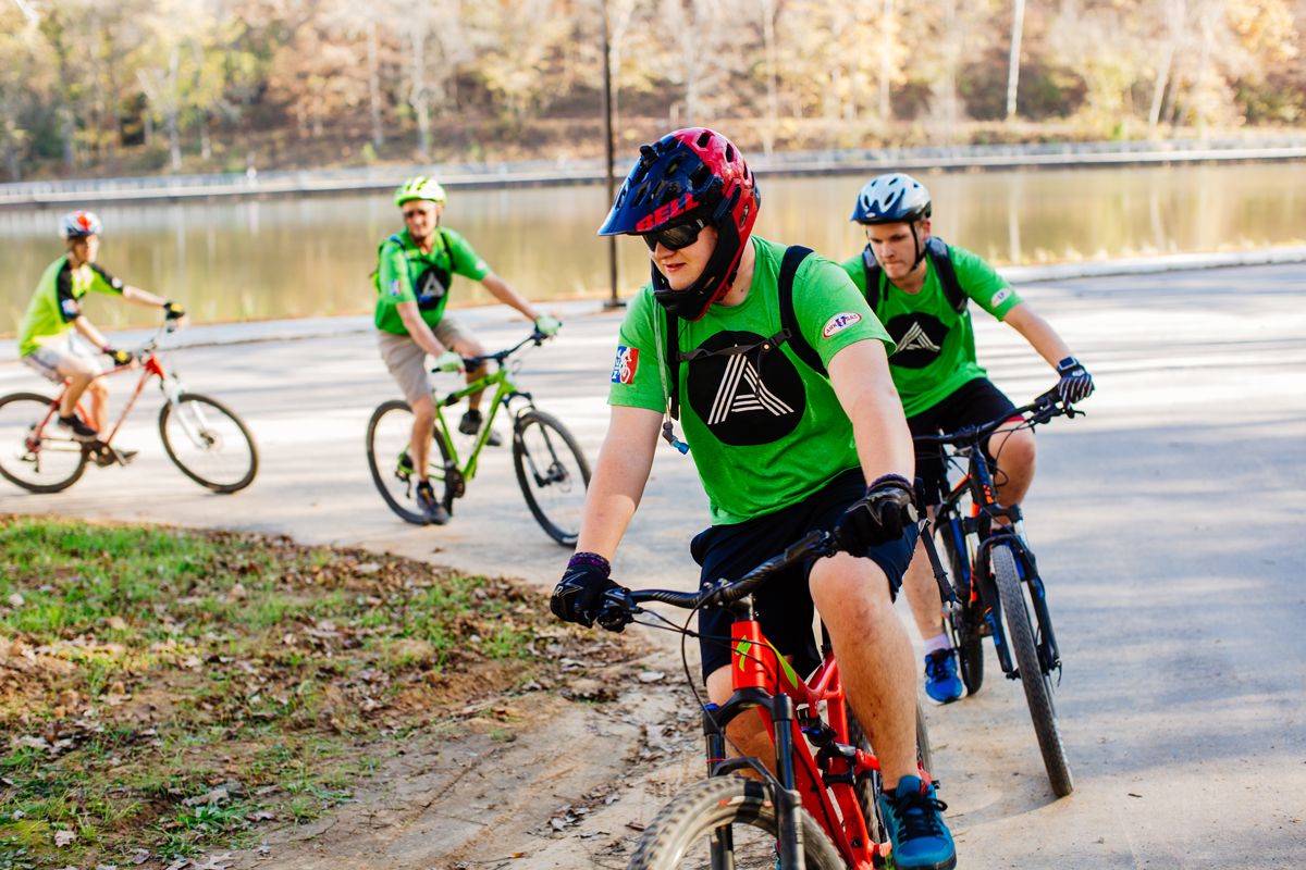 Students don’t just improve their group and individual cycling skills, they also learn to do basic mechanic work on the bikes.