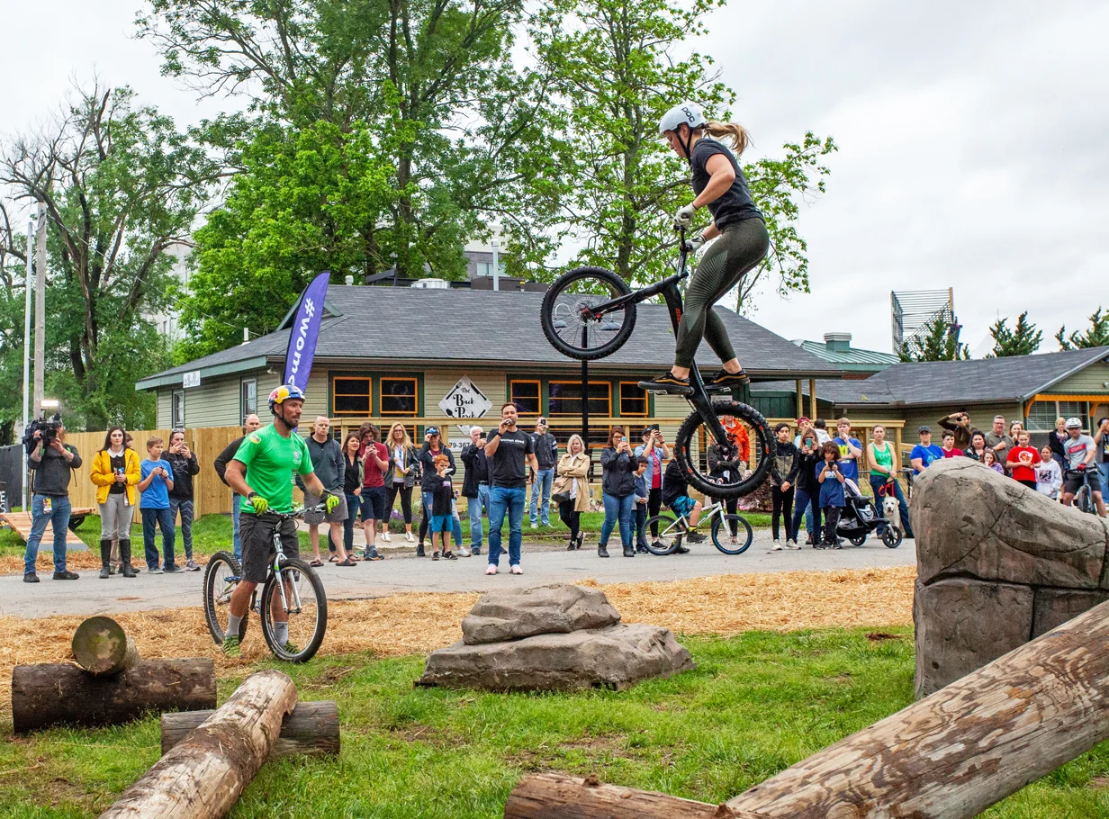 SHE’S GOT SKILLS: Belgium’s Perrine Devahive gets air at Women Shred.