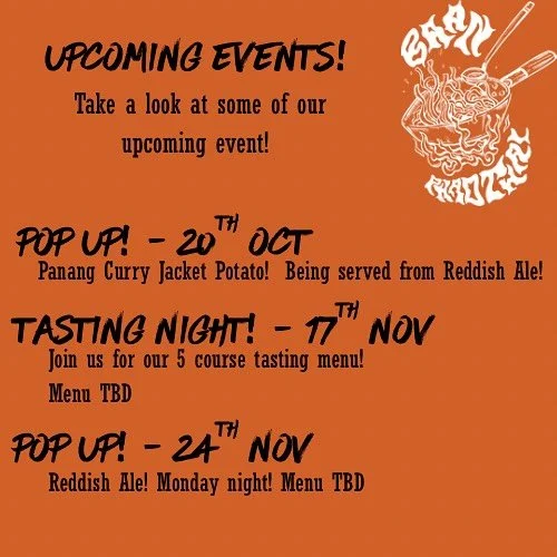 🌶️ Exciting Thai Food Events Coming Up! 🇹🇭

We&rsquo;ve got some delicious plans for the next few weeks &ndash; mark your calendars and come hungry!

October 20th @reddishalesk5 
November 17th a taster night held at Baan Phad Thai 
November 24th @