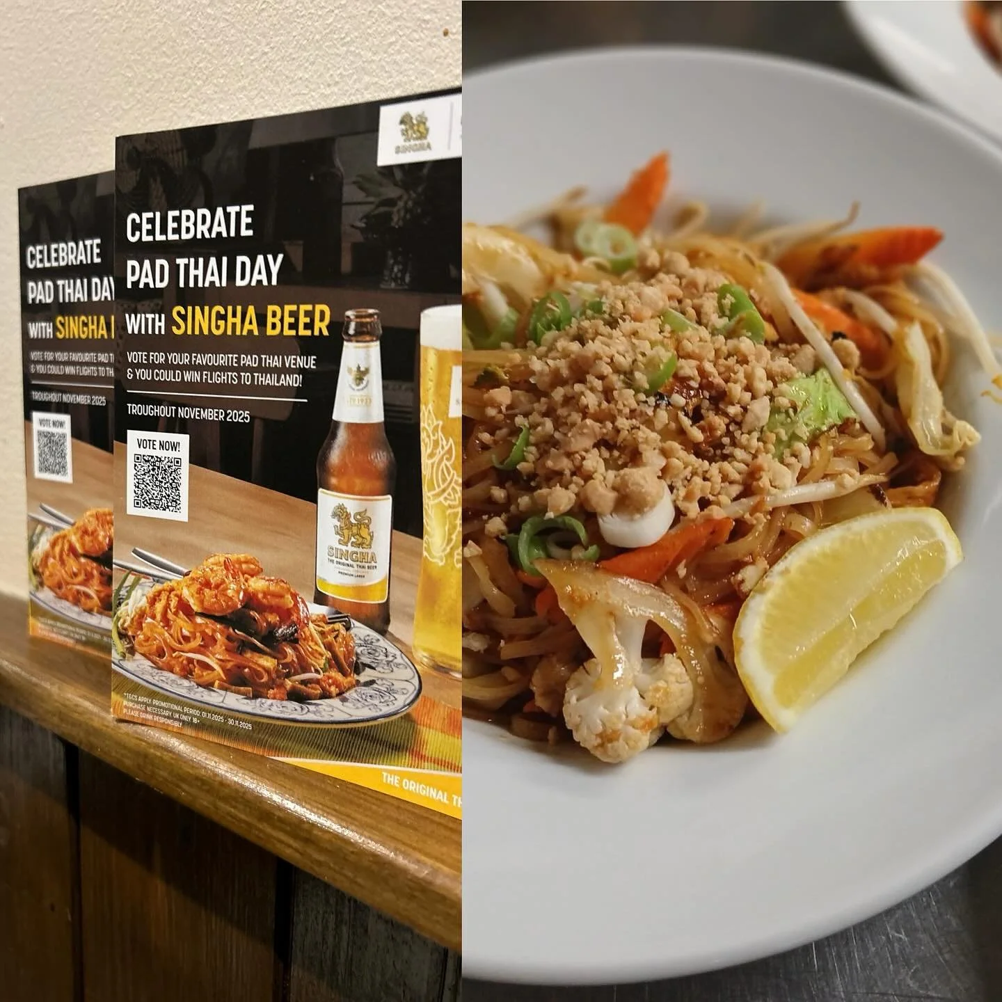 🇹🇭✨ Vote for Our Pad Thai! ✨🇹🇭
We&rsquo;re thrilled to be part of the Singha Beer x EVA Air &ldquo;Best Pad Thai&rdquo; contest! 🏆
If you love our Pad Thai &mdash; the perfect mix of sweet, sour, and savory &mdash; show us some love and vote for