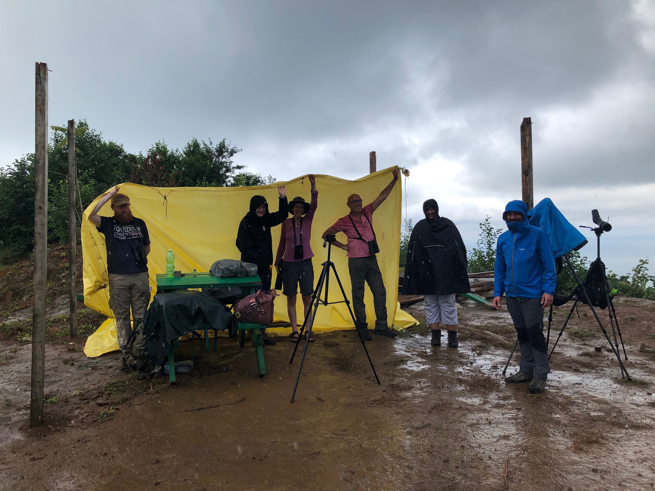 Our makeshift shelter in the beginning of the season.