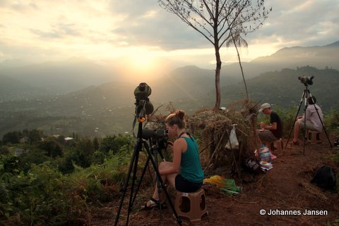 Sunrise at the Makhindjauri counting station ... the first harriers might already be on their way!