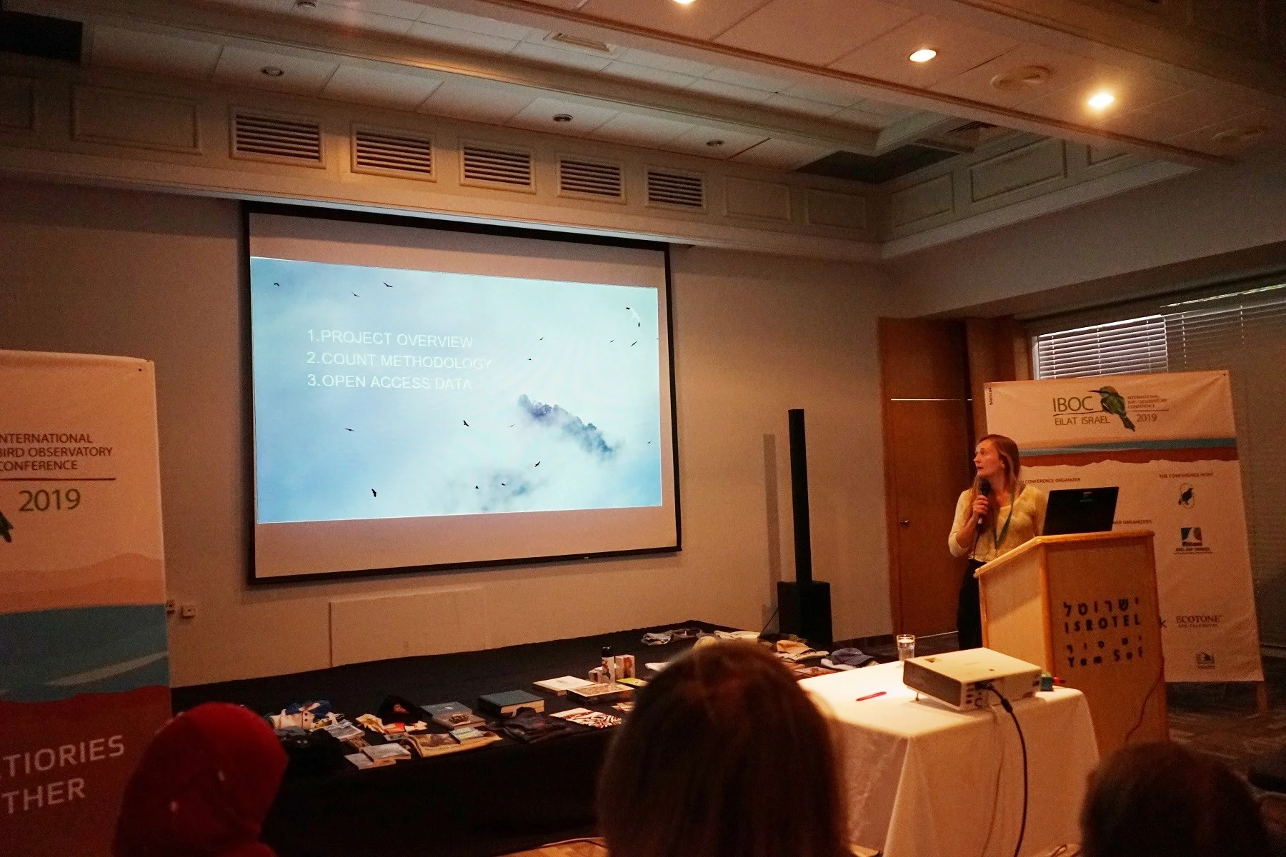 Triin Kaasiku presenting our project, count philosophy and open access availability of our dataset. Photo by Art Villem Adojaan.