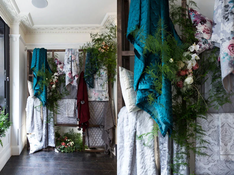 The colours of the Fox & Ivy range are just lovely with navy, teals, silver and floral elements effortlessly working together as well as a warming maroon, which is a lovely touch. The two seater sofa (Dexter Medium Velvet in Navy £529 and comes as a three seater) stole my heart. It’s definitely adult only, no jammy fingers allowed but I’m wondering where I can fit in an adult only living room in the house….