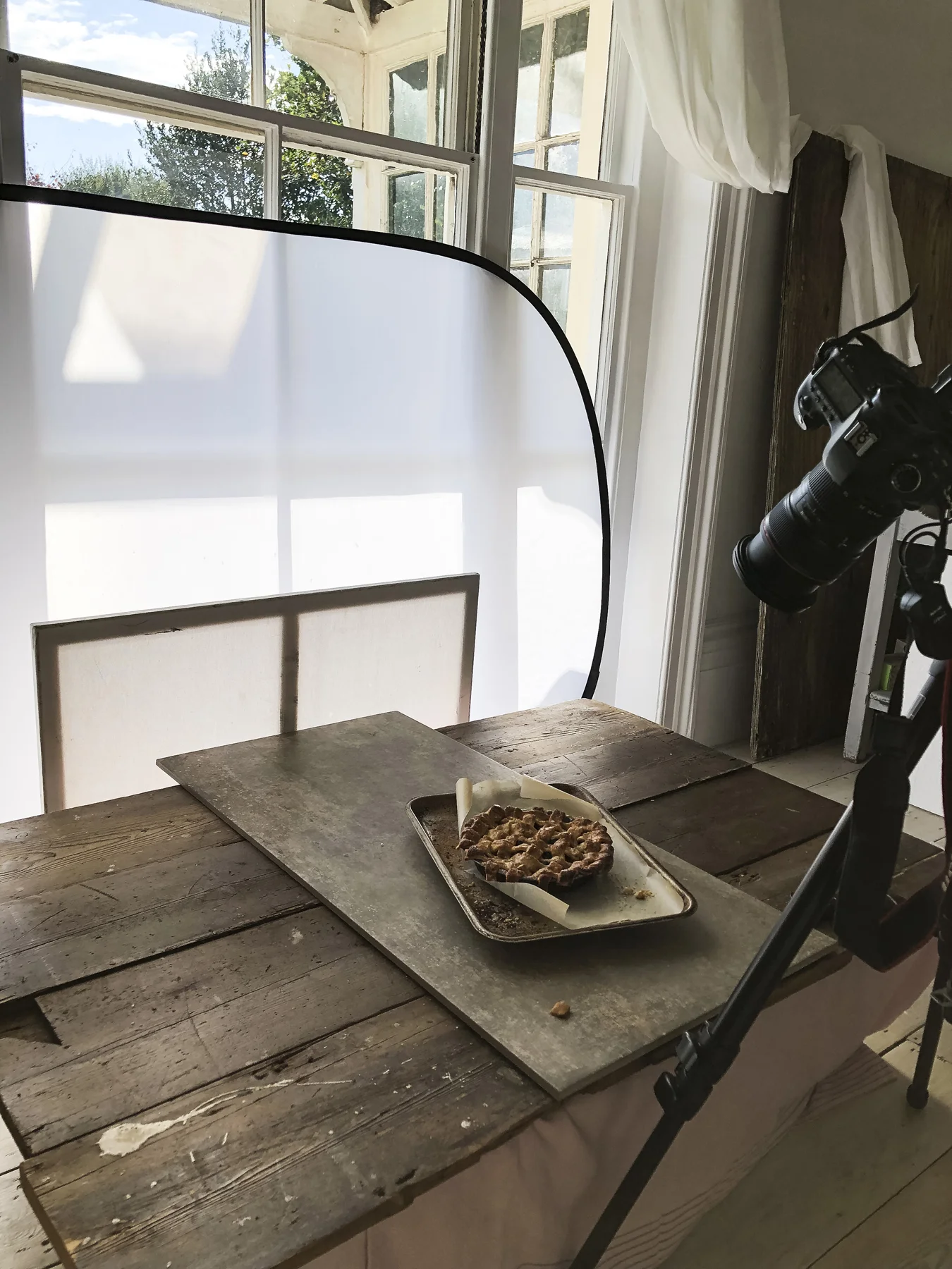 It was very sunny when I was shooting this and I have the large oval diffuser softening the light. The camera is set up opposite the window and is at the 3/4s angle.