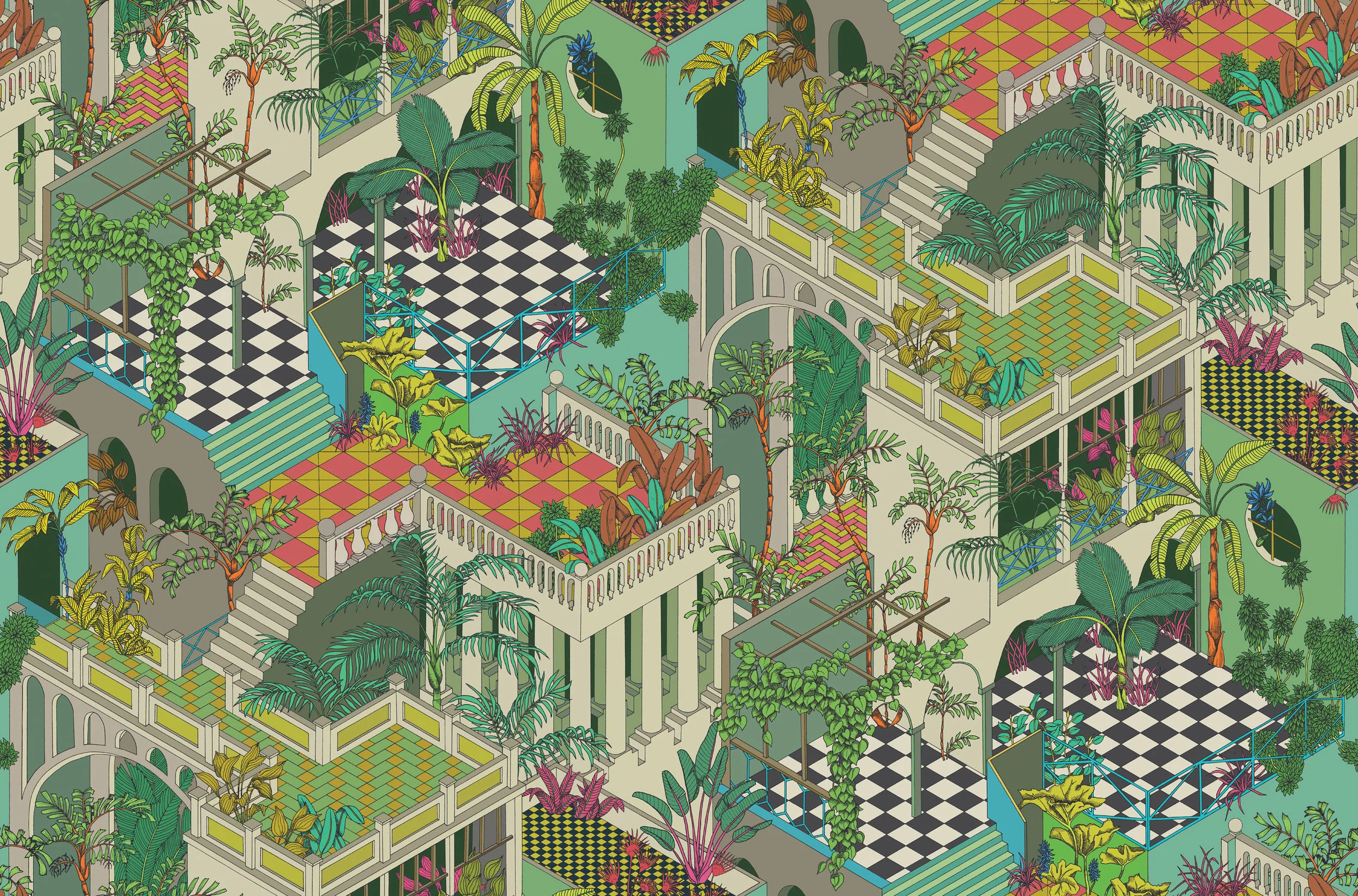 Green and Coral
