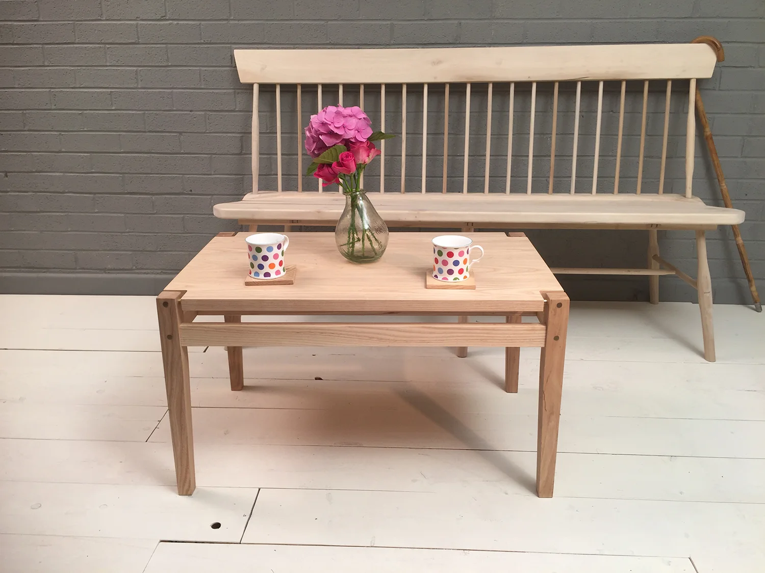 Cooke and Co Ash Coffee Table and Bench.JPG