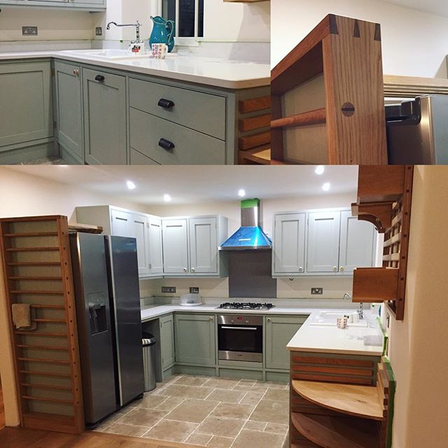 Just popped up to see this #bespoke #oak #kitchen we made last year. Great to see it with all of the lights etc finished off. #kitchendesign #bespokefurniture