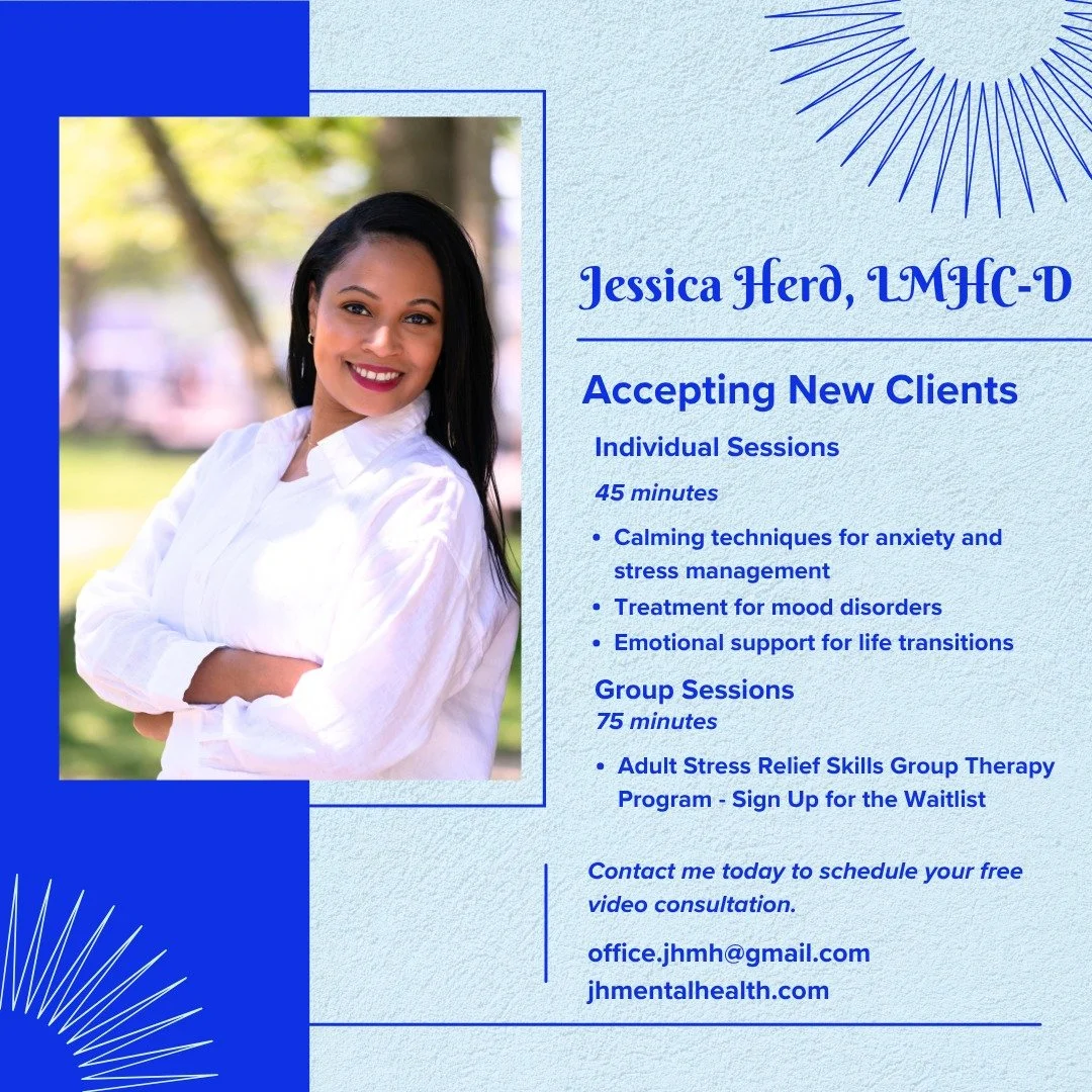 I am accepting new clients for 1:1 therapy sessions- virtual mental health for adults in New York and Florida! Check my bio to schedule a free consultation call. 📞

Share this with anyone that can use a safe, supportive space today!