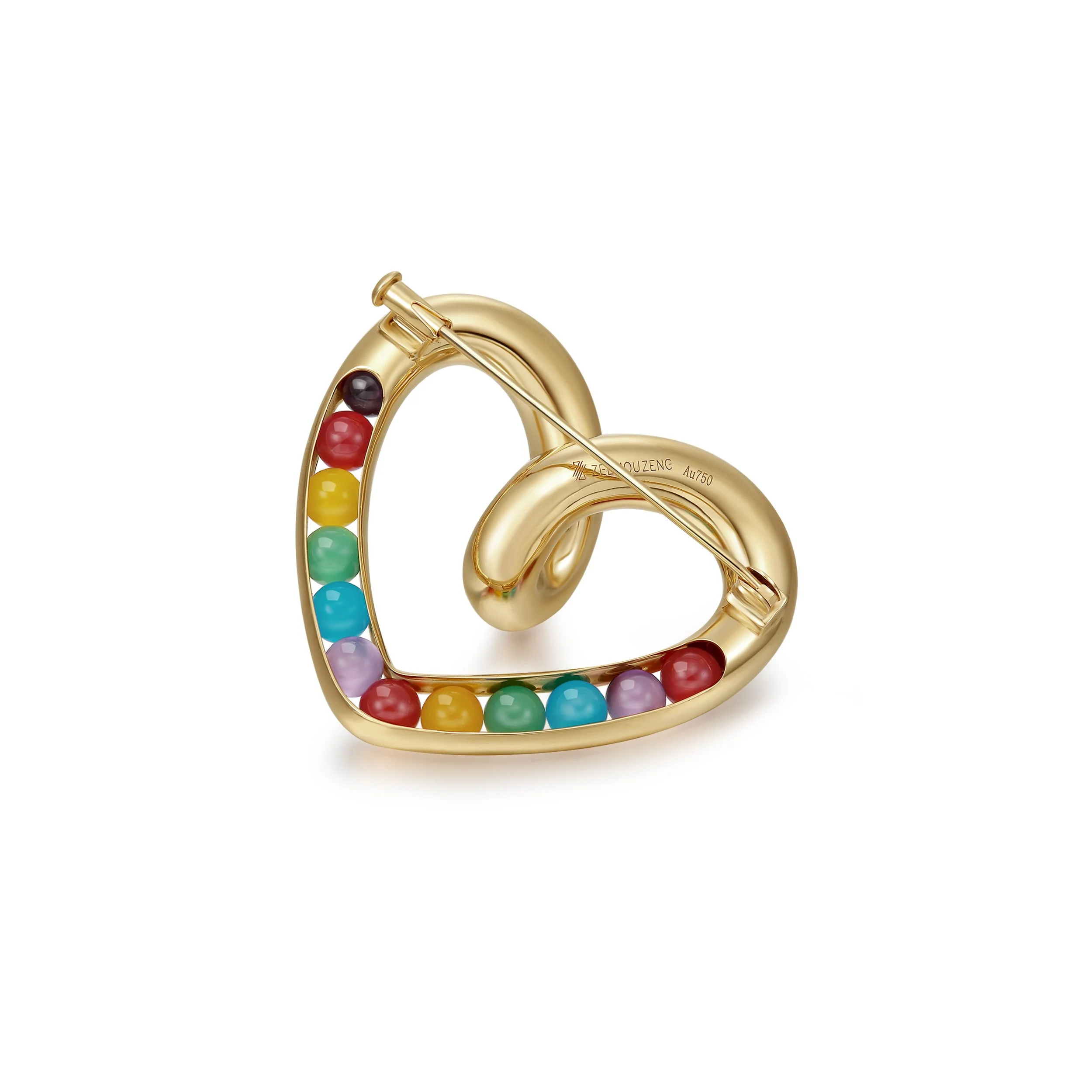 Beating Heart brooch 18k yellow gold back view .jpg