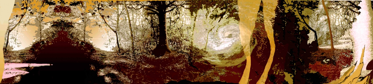 Clearing, gouache, pigmented print, mixed media on paper, 13 x 60"