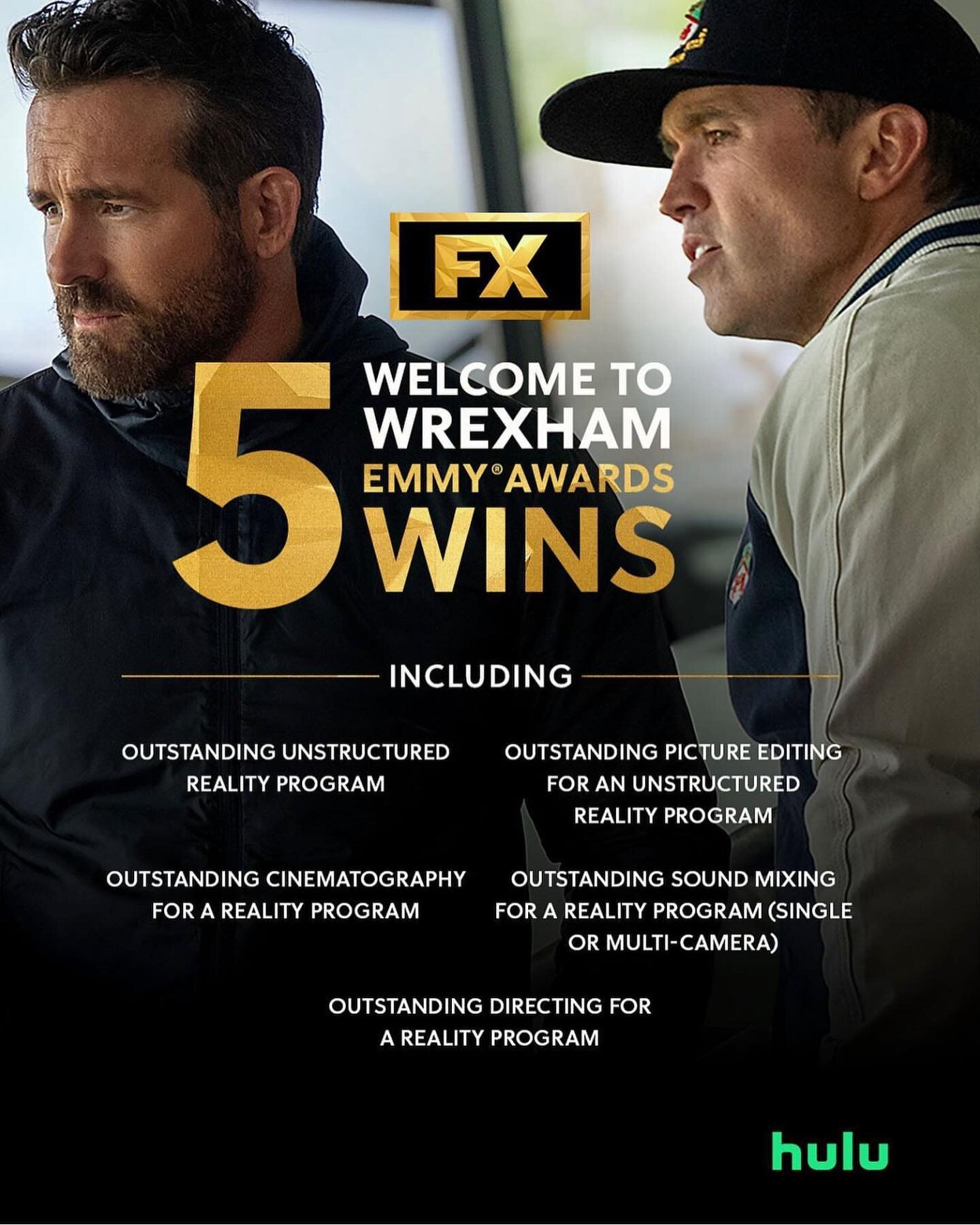 Congrats to @wrexhamfx for the five Emmy wins including Outstanding Sound Mixing. Shout out @soundslikegiosue for the amazing score &amp; main title song with @jonhumemusic 🏆 🏆🏆🏆🏆✨✨