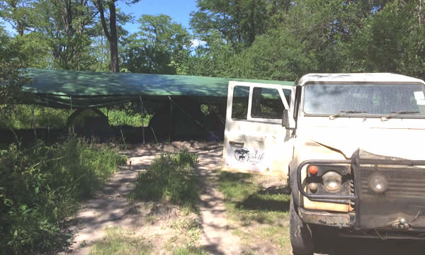 Several tented pickets/fly camps are in position at rainy season hot spots with a vehicle and driver at each to support rangers. (Implemented by Bushlife Support Unit).