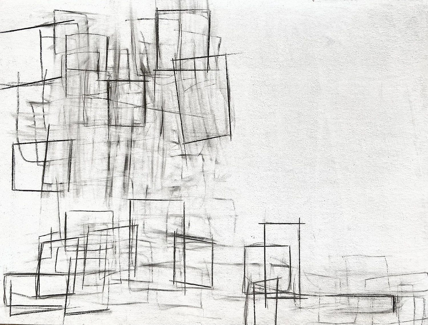 Drawing, 2022  12" x 9"  pencil and gesso on paper