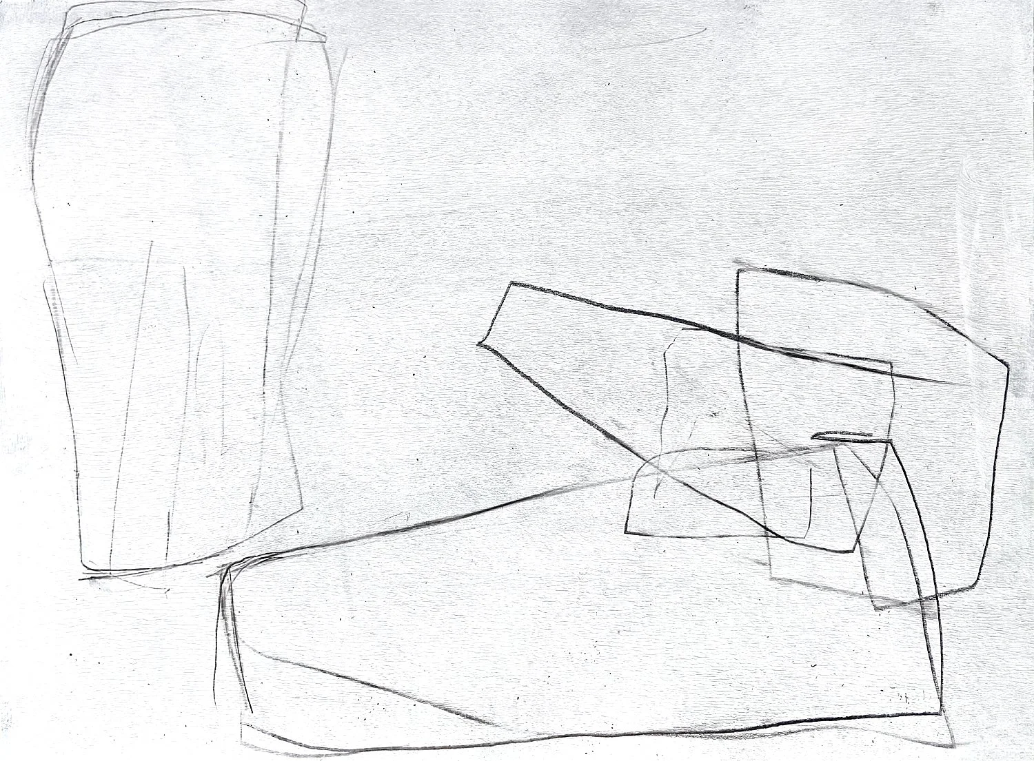 Drawing, 2022  12" x 9" pencil and gesso on paper 