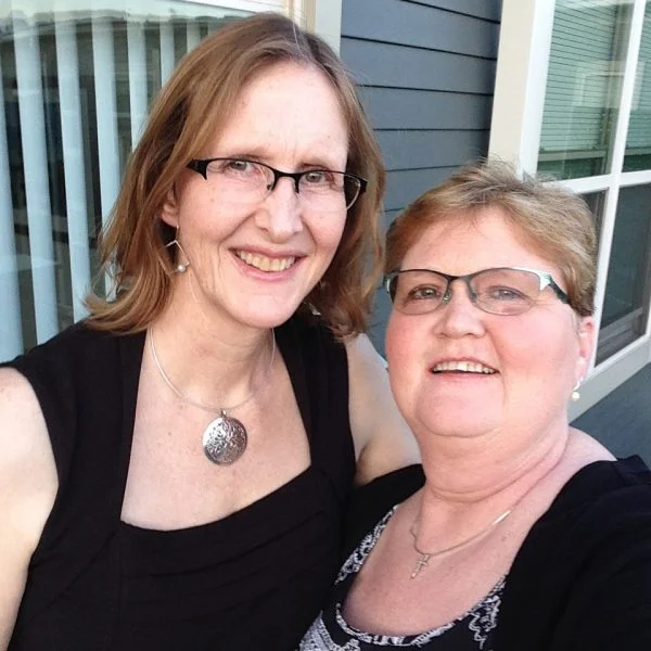 Nancy and her sister on their way to a fundraiser
