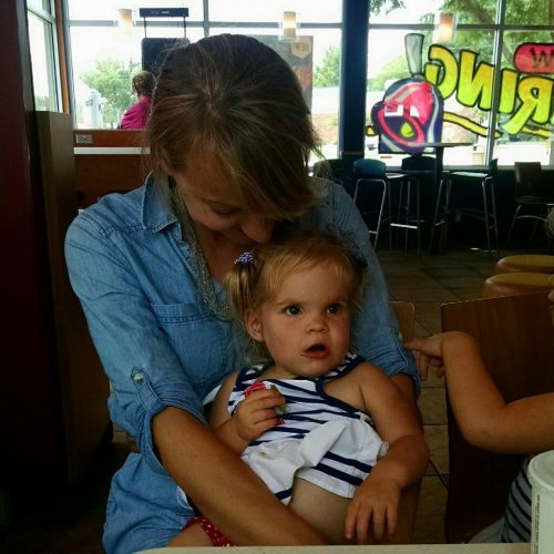 Jannelle cuddling with her niece
