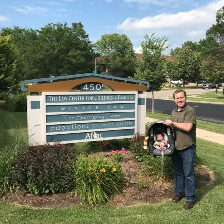 Steve with Ben outside of AOW's office