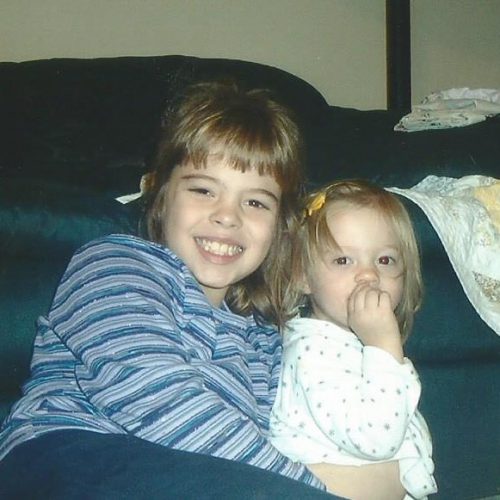 With her sister, Savannah